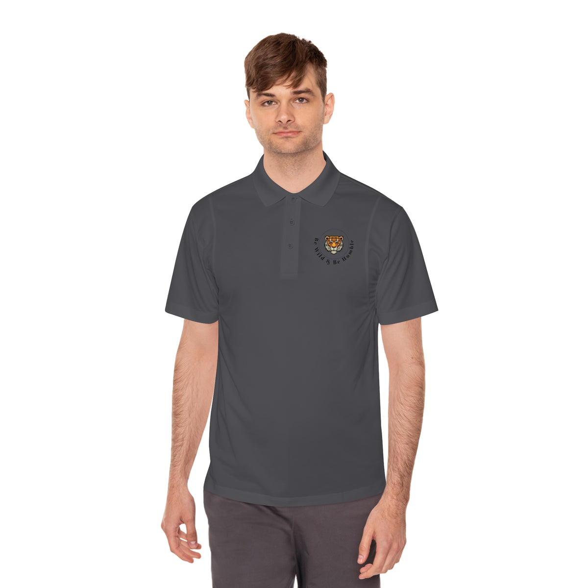 Men's Tiger Crest Polo Shirt — Athletic Golf & Casual Sport Polo
