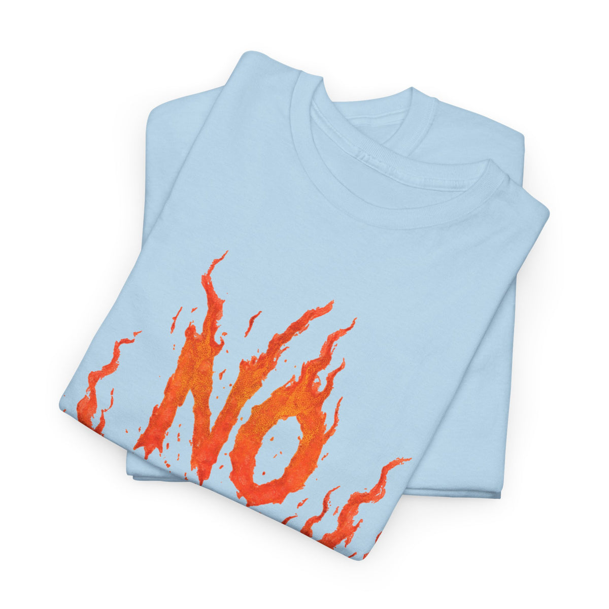 Graphic Tee — 'No Regrets' / 'Proof of Survival' Flame Text Shirt