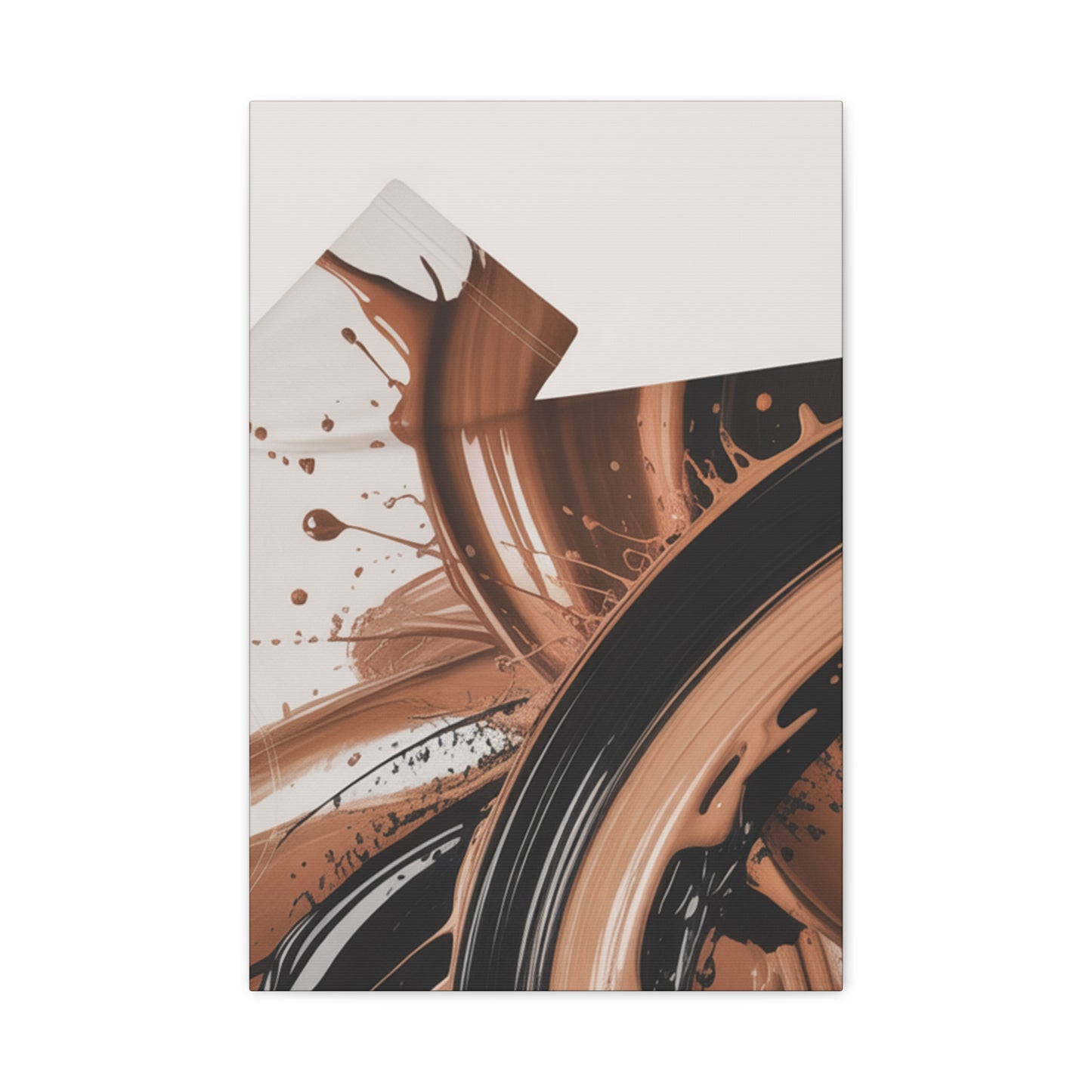 Abstract Brown Swirl Matte Canvas Wall Art (Stretched 1.25")