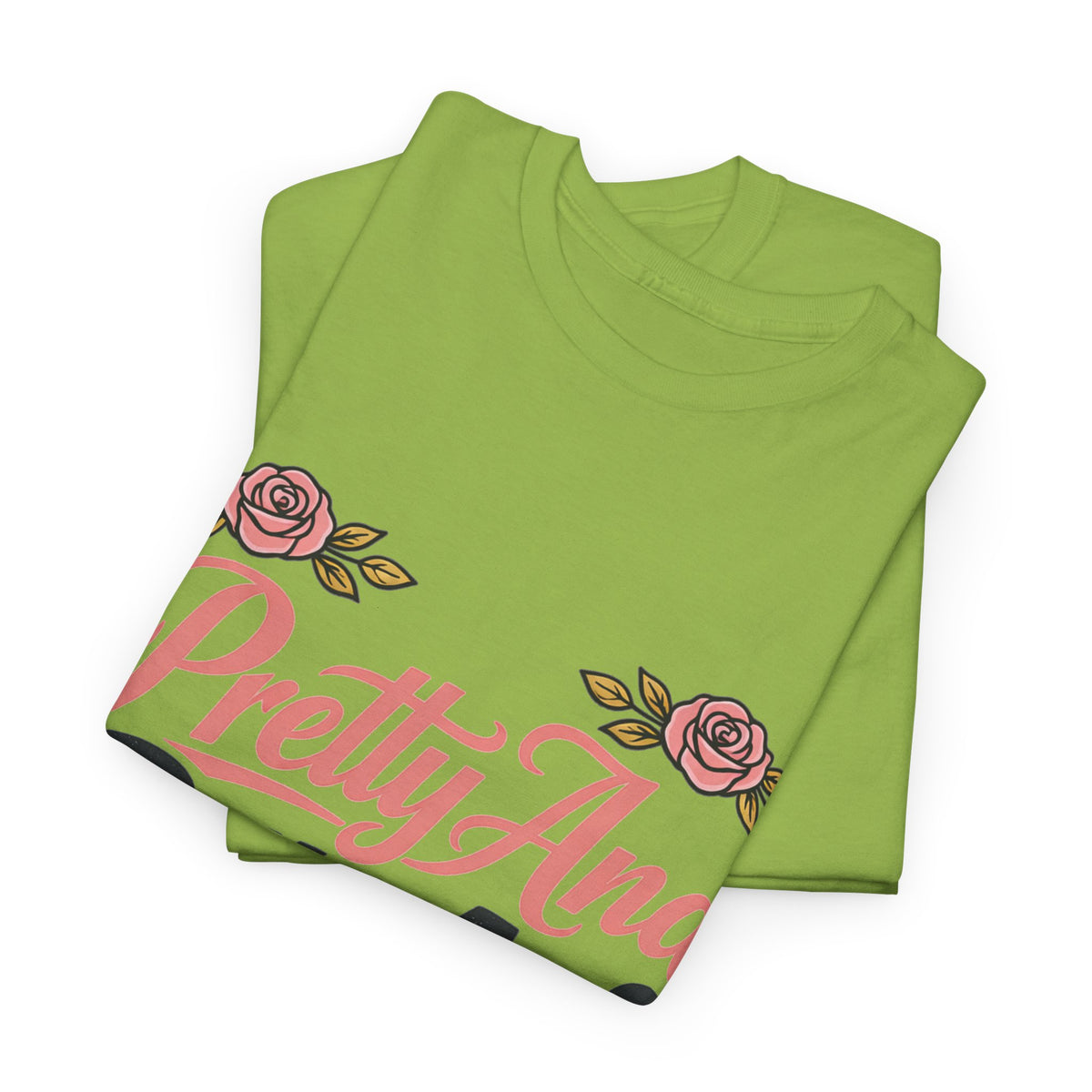 Pretty And Petty Asf Tee — Floral Retro Slogan T‑Shirt