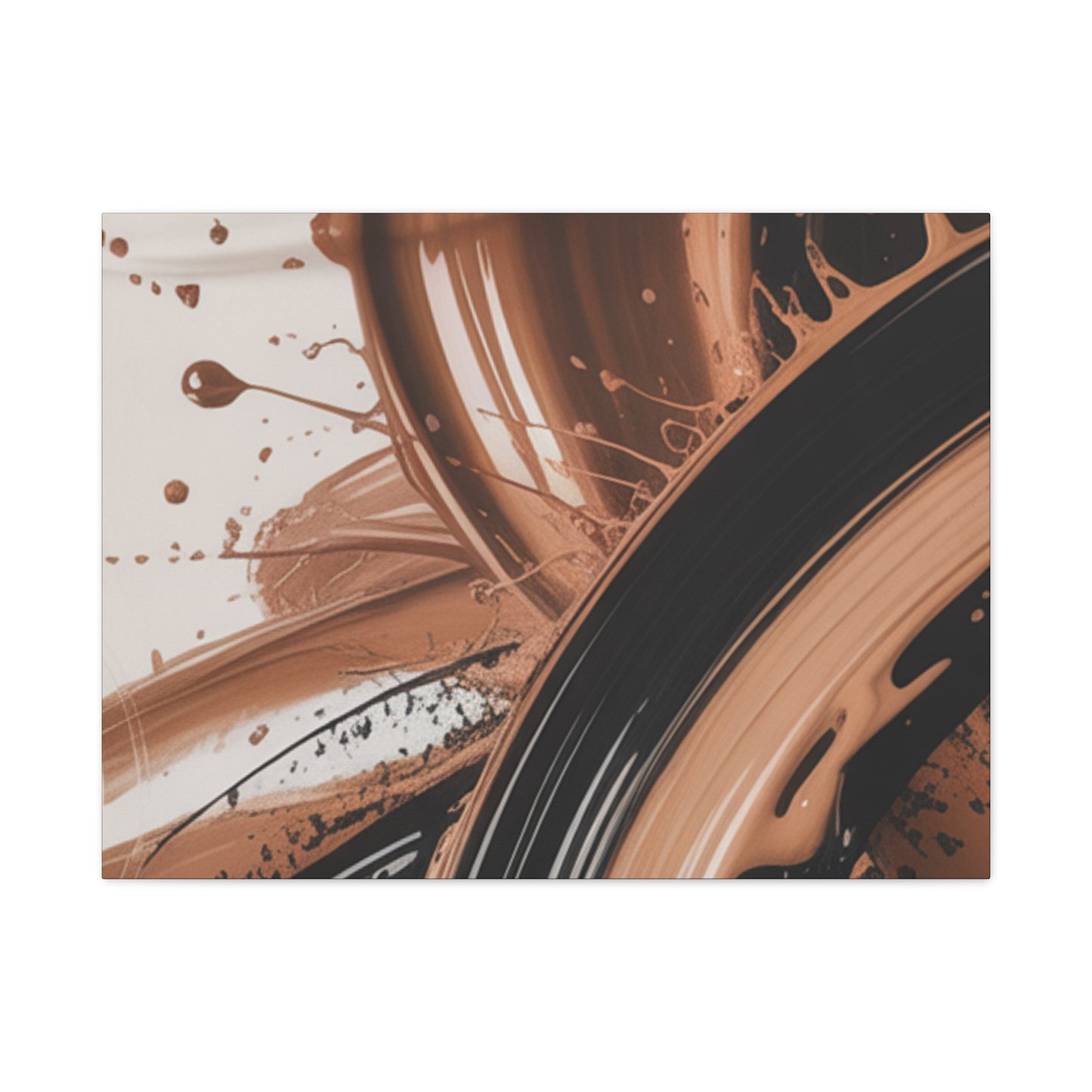 Abstract Brown Swirl Matte Canvas Wall Art (Stretched 1.25")