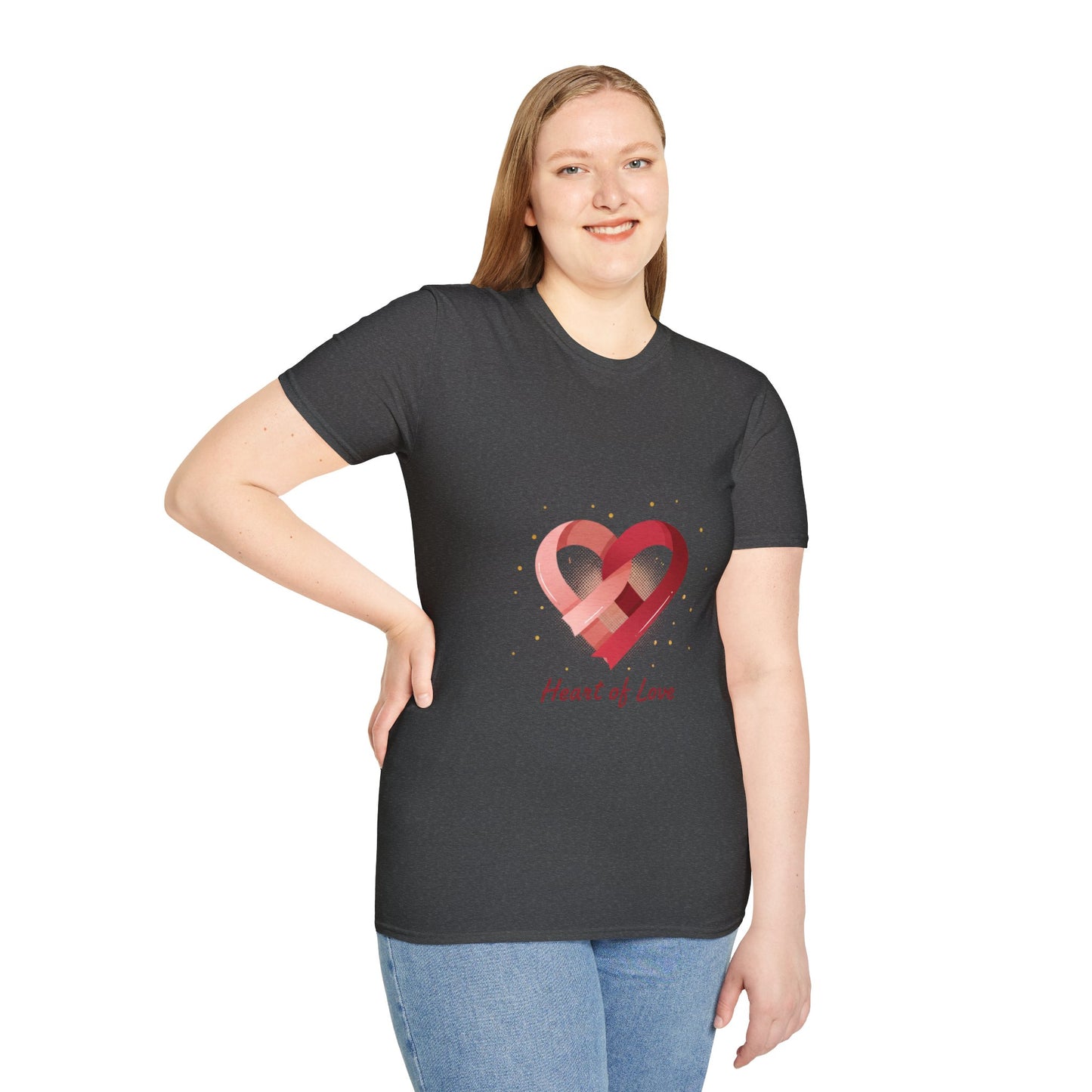 Heart of Love T-Shirt — Pink Ribbon Heart Valentine's Tee