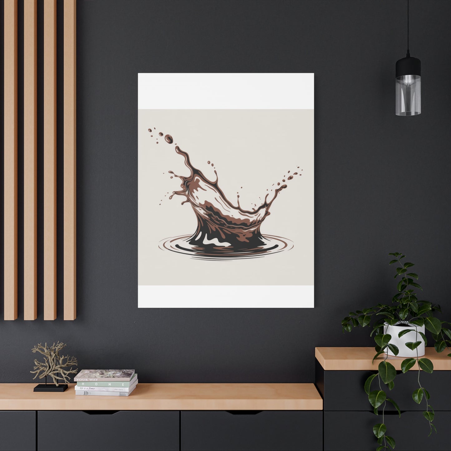 Chocolate Splash Matte Canvas Wall Art – Modern Kitchen Decor