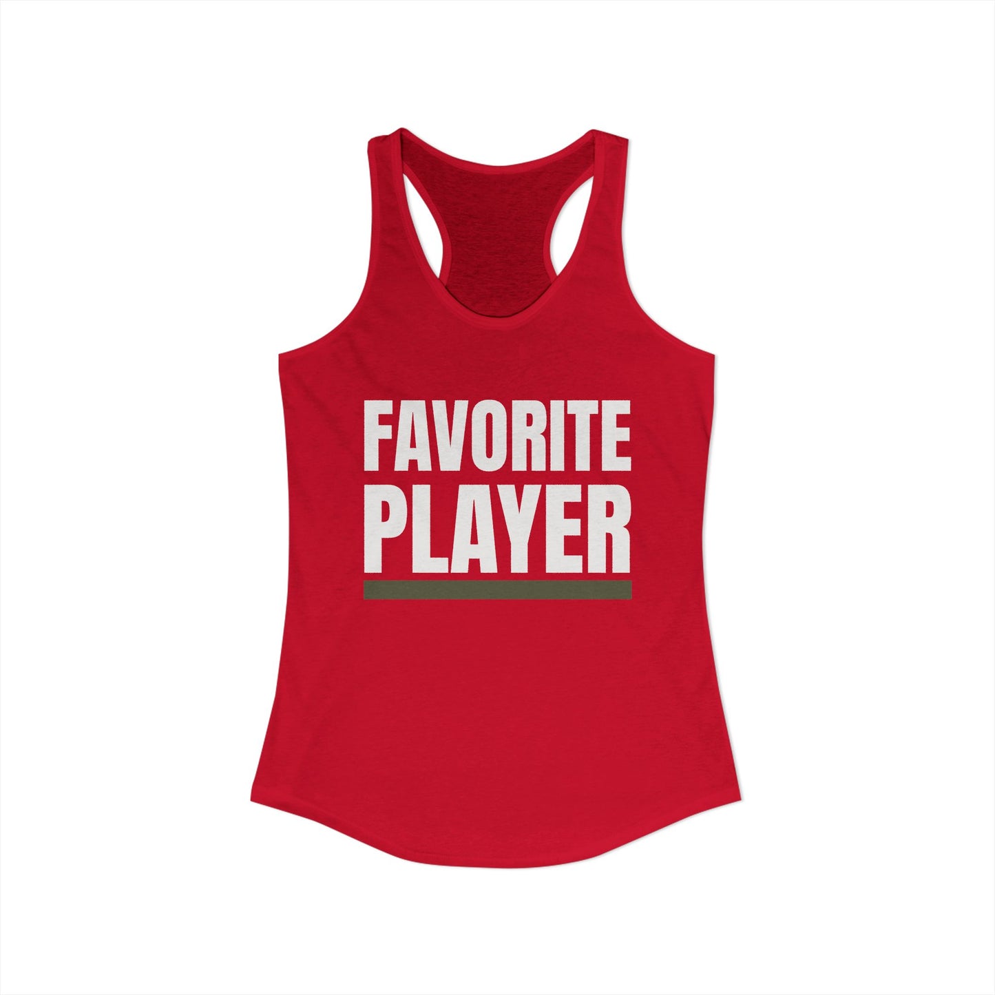 Favorite Player Women's Racerback Tank, Sports Apparel, Workout Top, Gift for Athletes, Summer Fashion, Team Spirit Gear