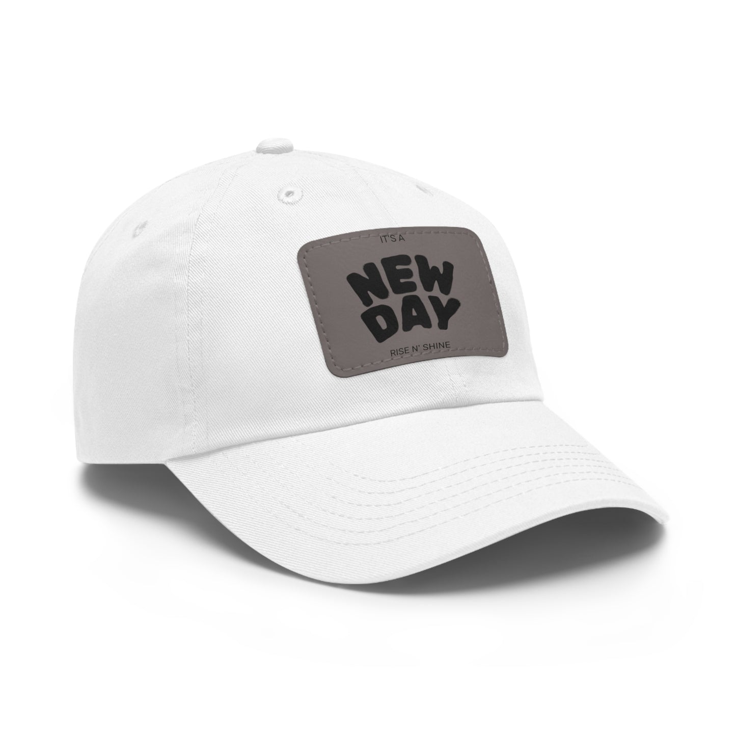 New Day Dad Hat with Leather Patch | Casual Cap, Great Gift for Dad, Trendy Hat for Everyday Wear, Stylish Accessory for Any Occasion