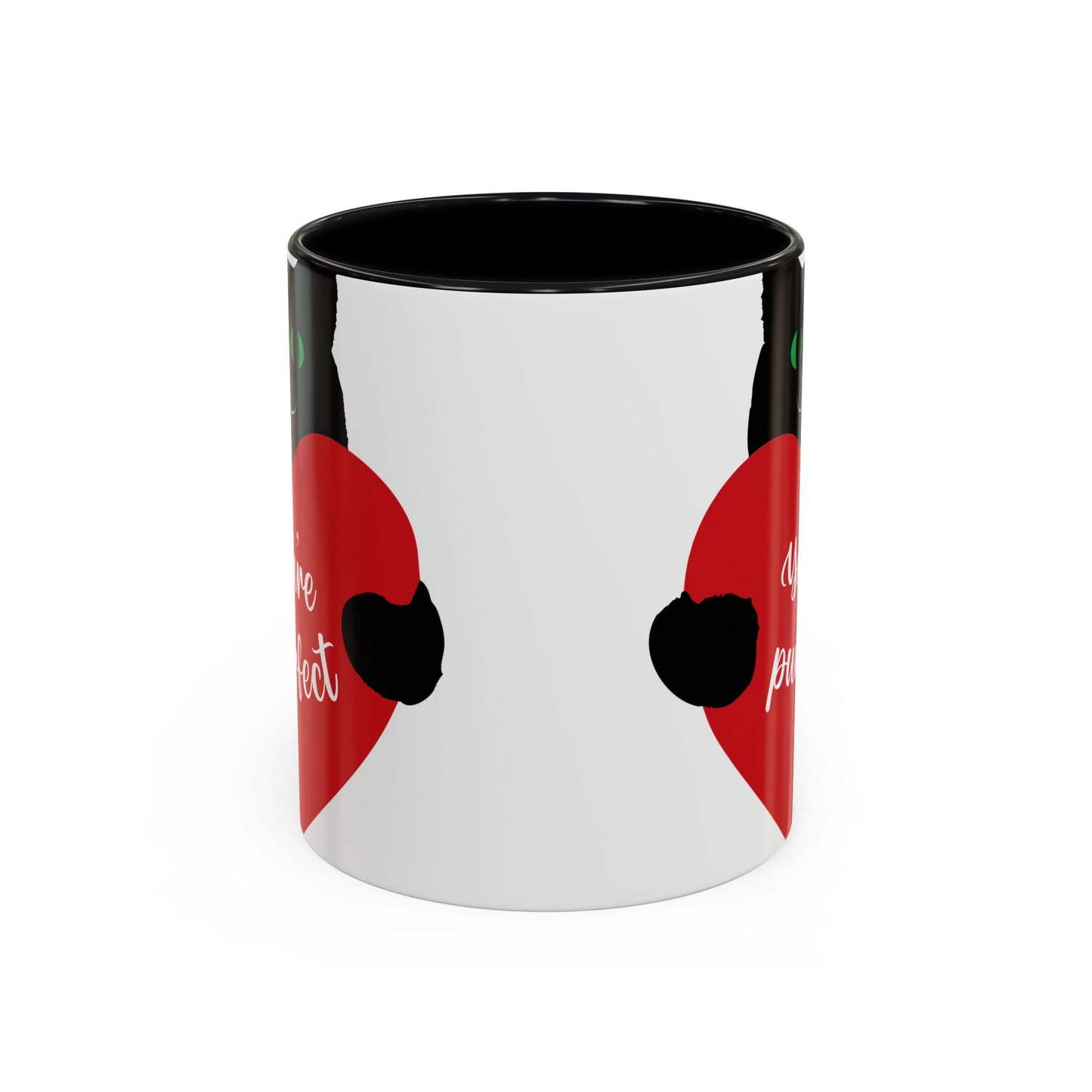 Purrfect Cat Heart Accent Coffee Mug – "You're Purrfect" 11/15oz