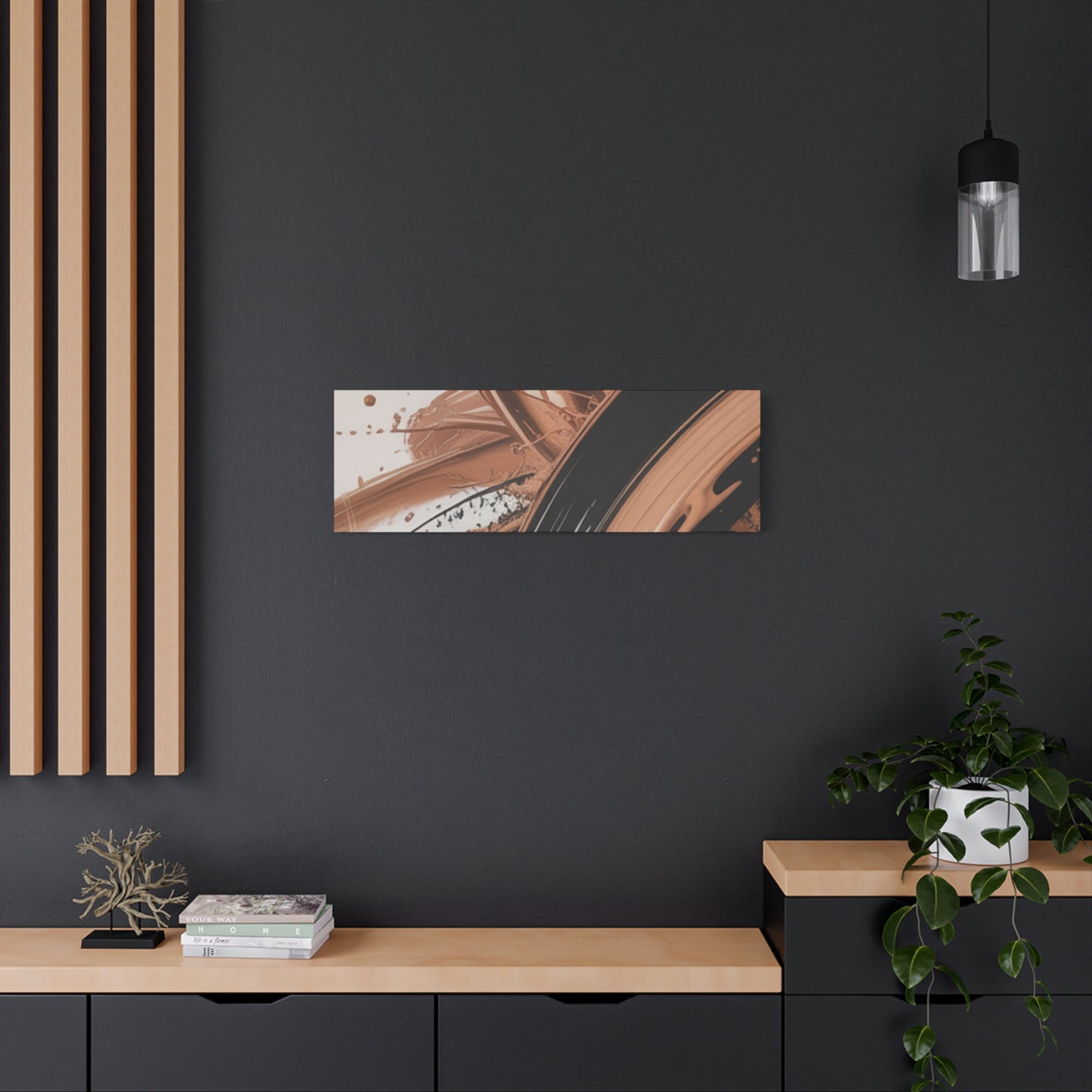 Abstract Brown Swirl Matte Canvas Wall Art (Stretched 1.25")