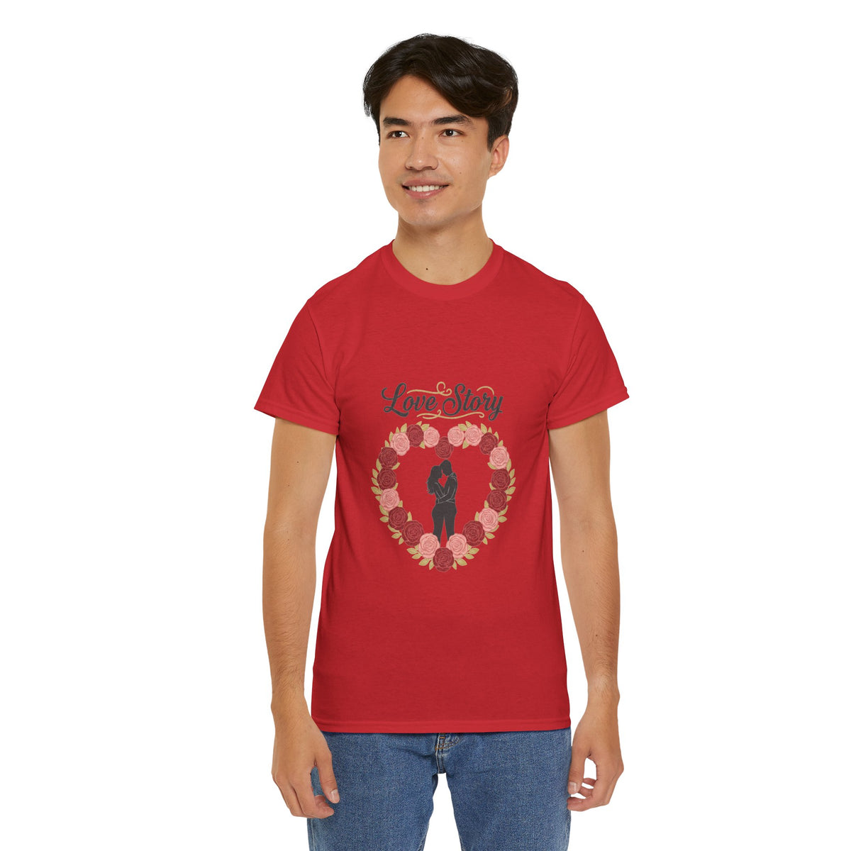 Love Story T-Shirt — 'Love Story' Floral Heart Romance Tee