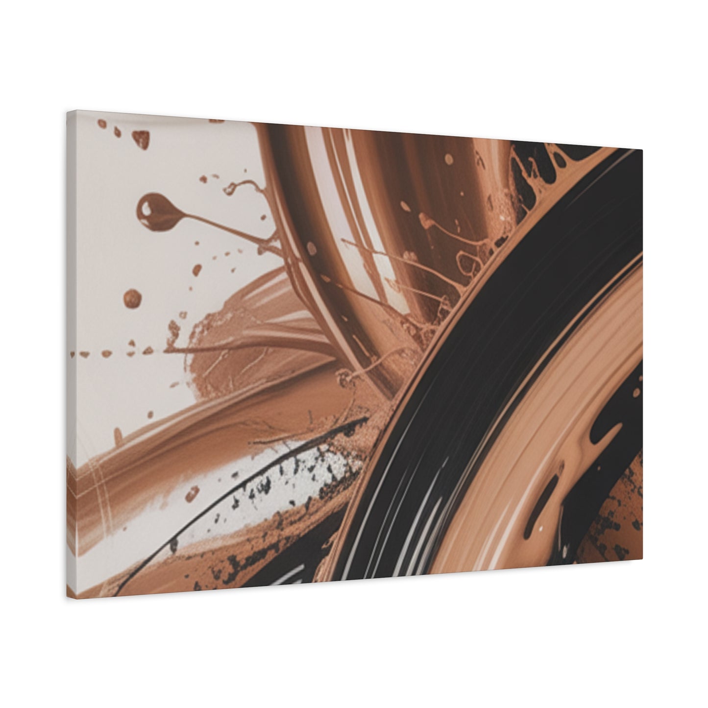 Abstract Brown Swirl Matte Canvas Wall Art (Stretched 1.25")