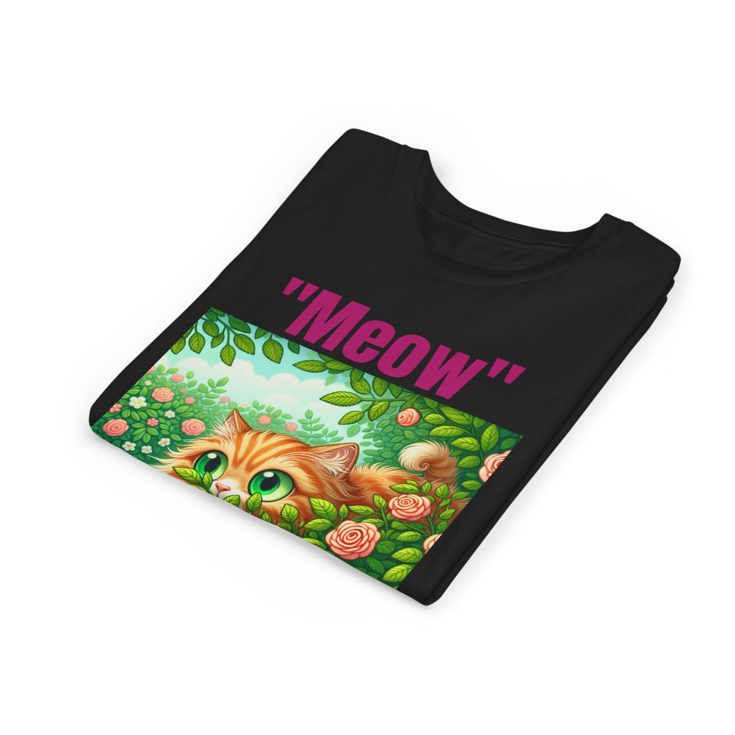 Meow Cat Youth Tee, Cute Kitten Shirt