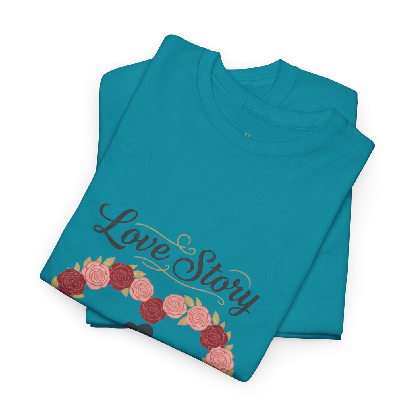 Love Story T-Shirt — 'Love Story' Floral Heart Romance Tee