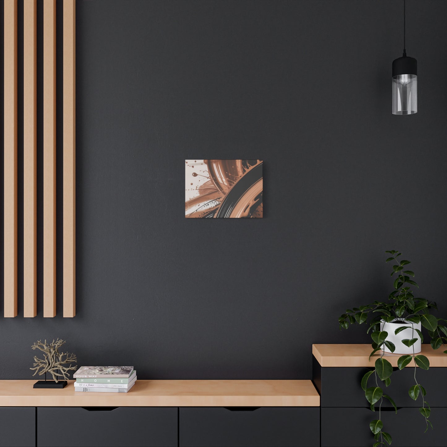 Abstract Brown Swirl Matte Canvas Wall Art (Stretched 1.25")