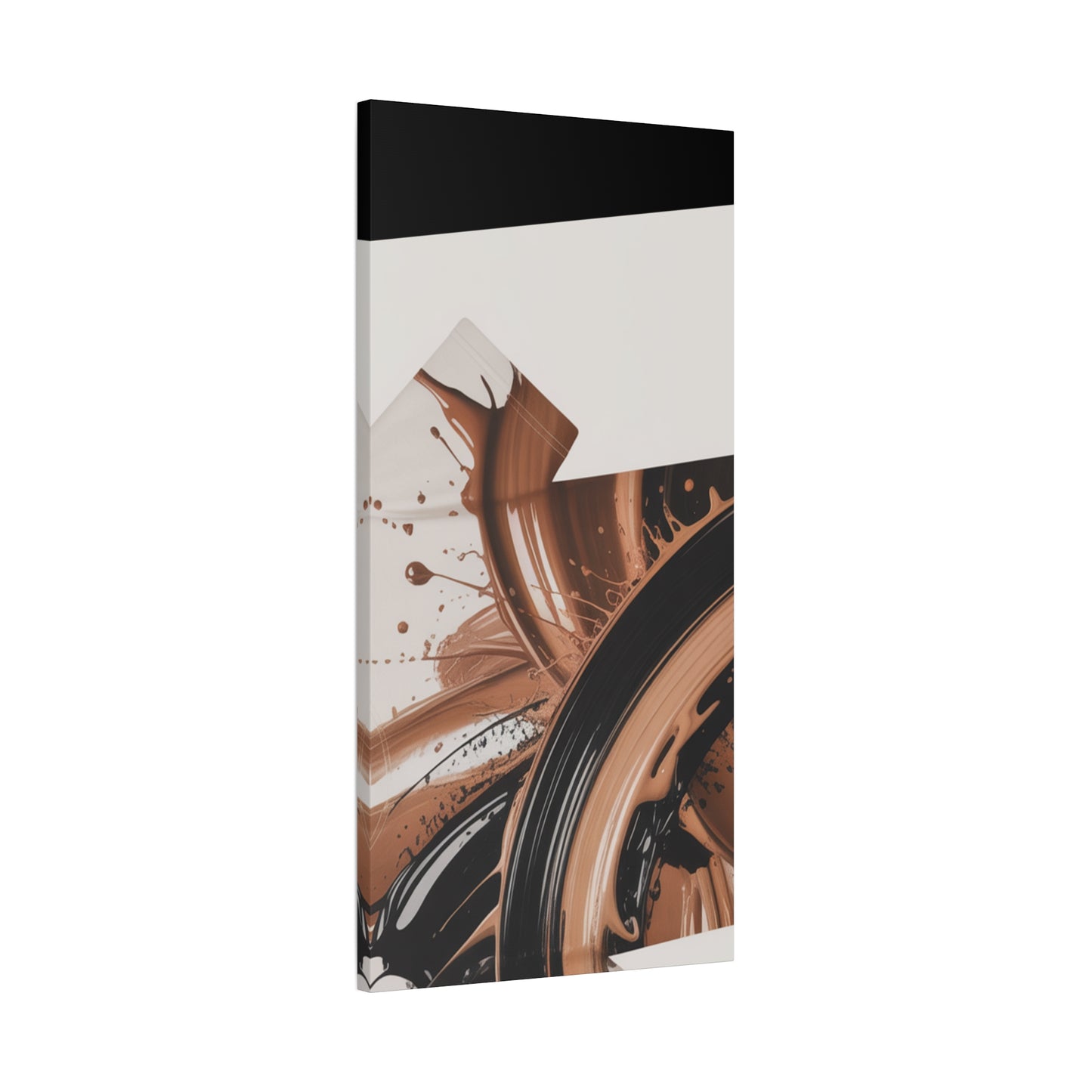 Abstract Brown Swirl Matte Canvas Wall Art (Stretched 1.25")