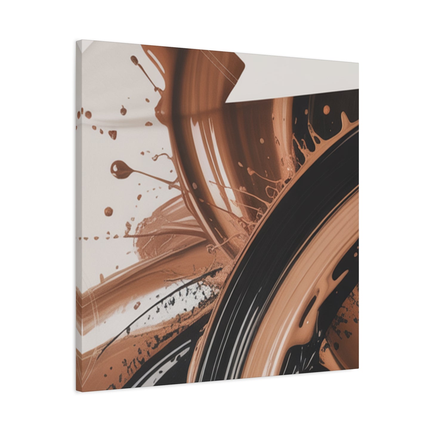 Abstract Brown Swirl Matte Canvas Wall Art (Stretched 1.25")