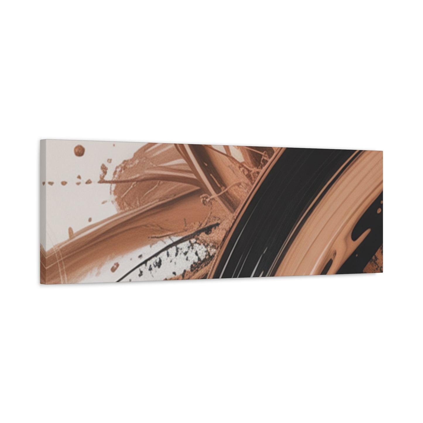Abstract Brown Swirl Matte Canvas Wall Art (Stretched 1.25")