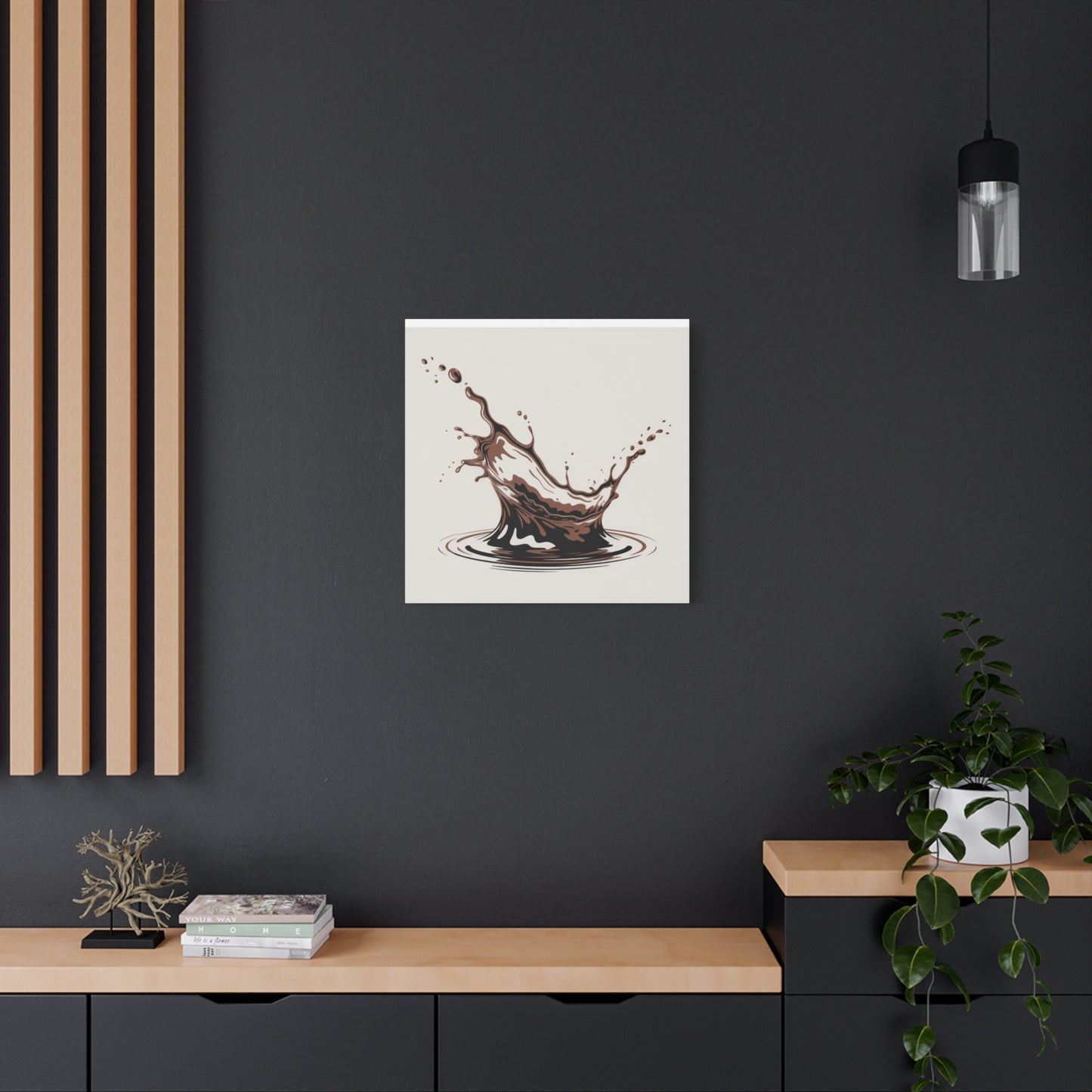 Chocolate Splash Matte Canvas Wall Art – Modern Kitchen Decor