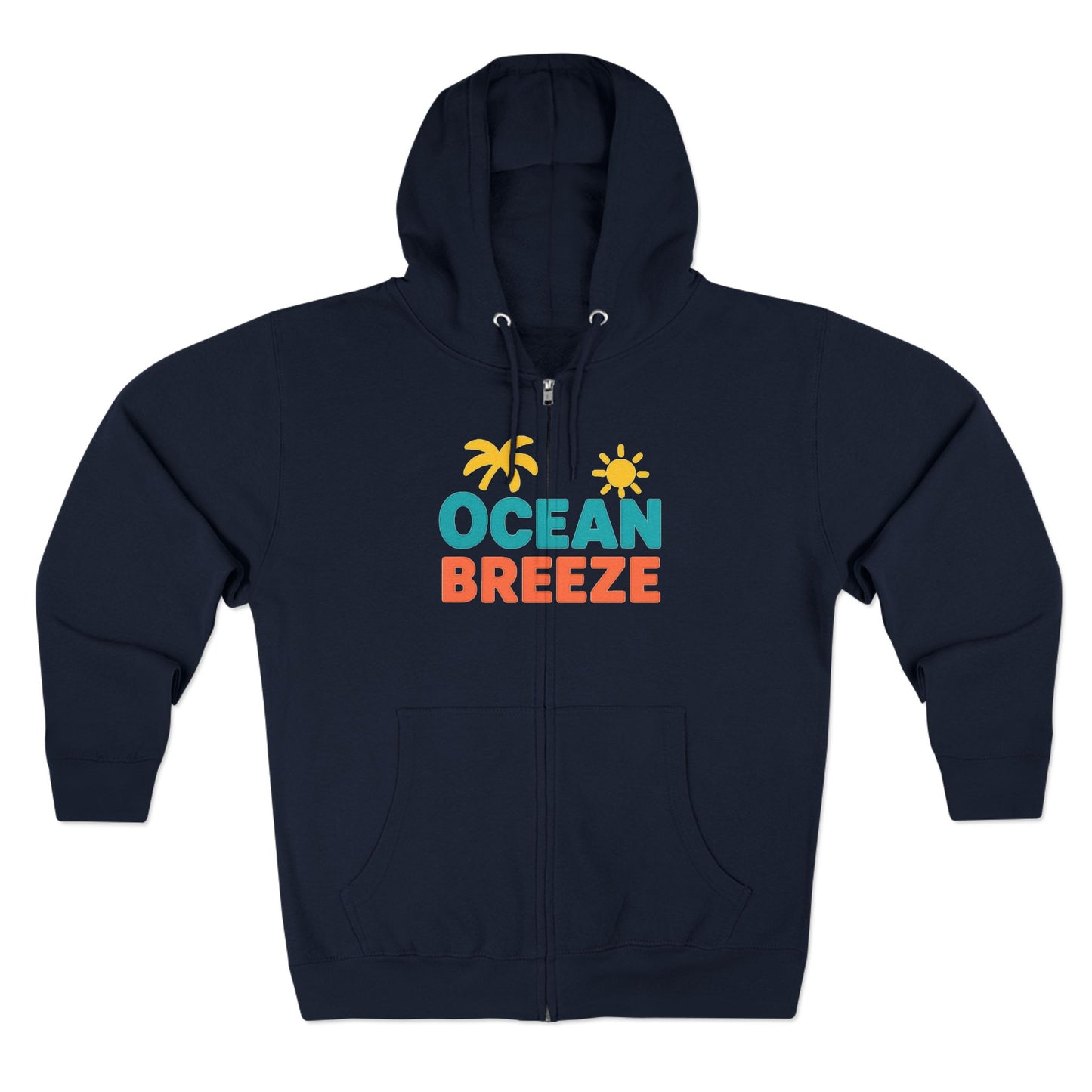 Ocean Breeze Unisex Zip Hoodie, Cozy Lightweight Jacket, Beach Vibes Wear, Summer Evenings Apparel, Ideal Gift for Friends