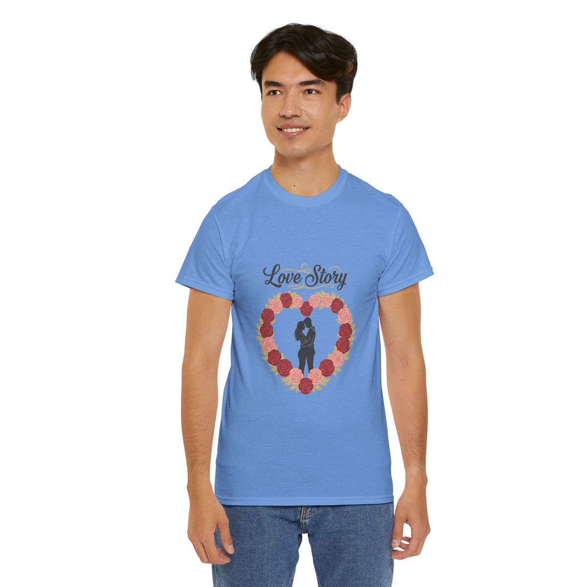 Love Story T-Shirt — 'Love Story' Floral Heart Romance Tee
