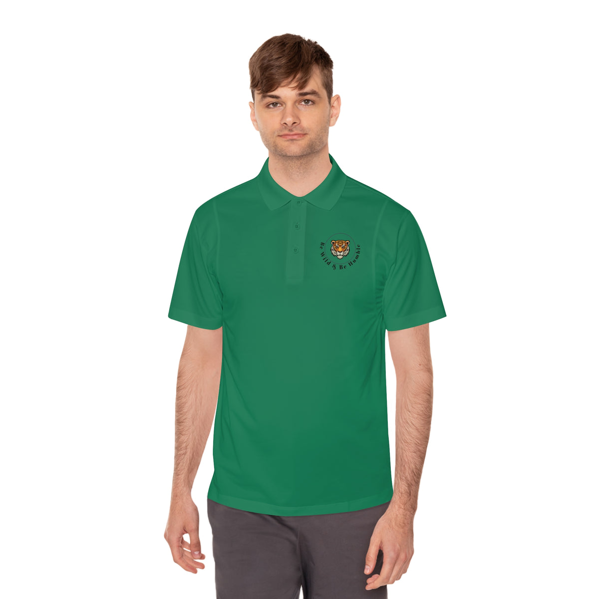Men's Tiger Crest Polo Shirt — Athletic Golf & Casual Sport Polo