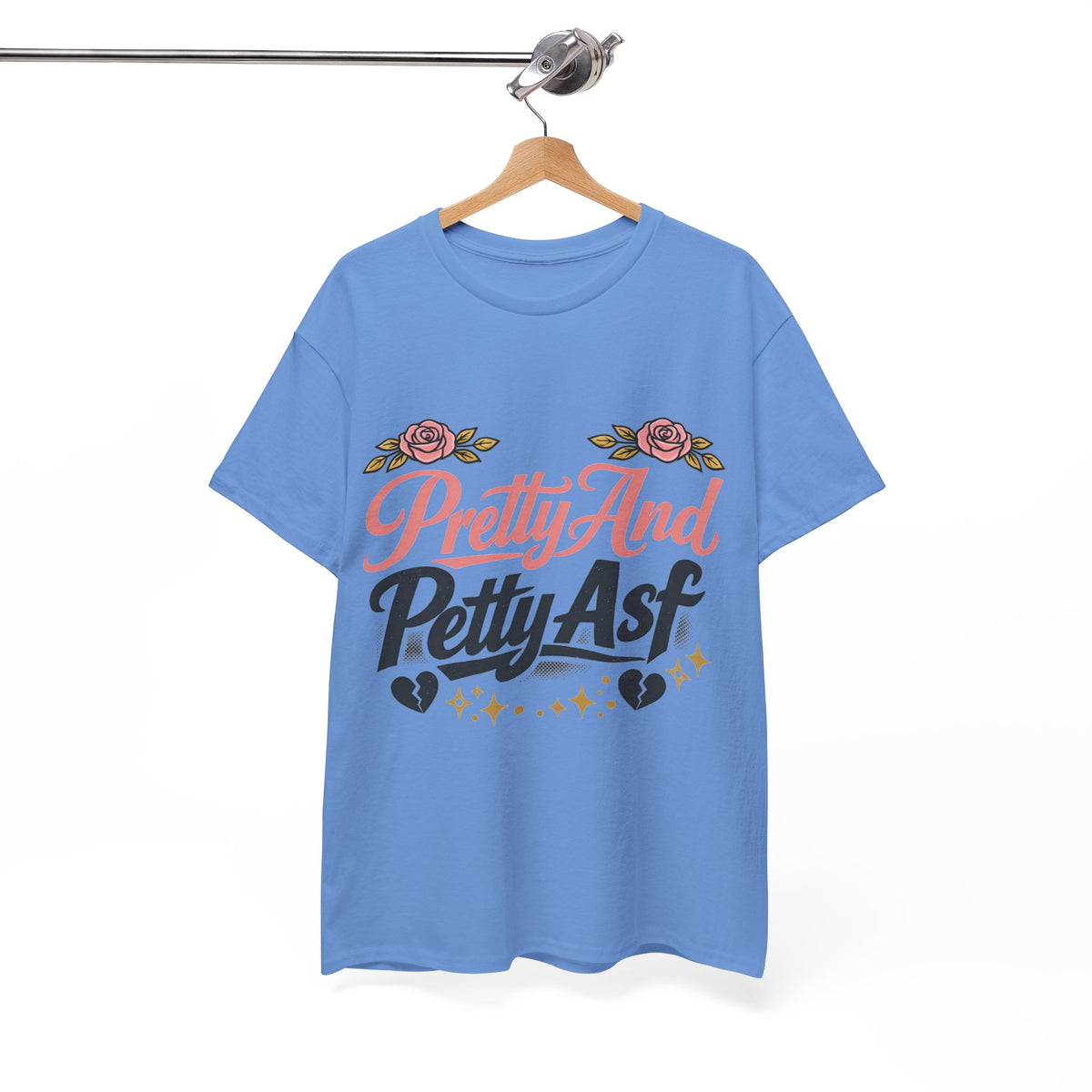 Pretty And Petty Asf Tee — Floral Retro Slogan T‑Shirt