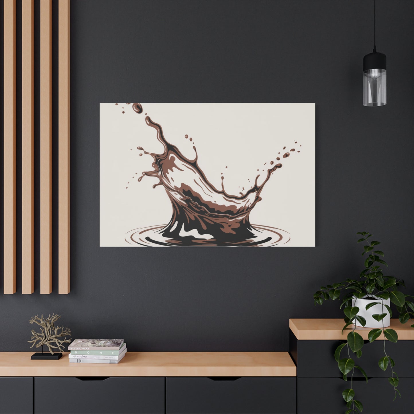 Chocolate Splash Matte Canvas Wall Art – Modern Kitchen Decor