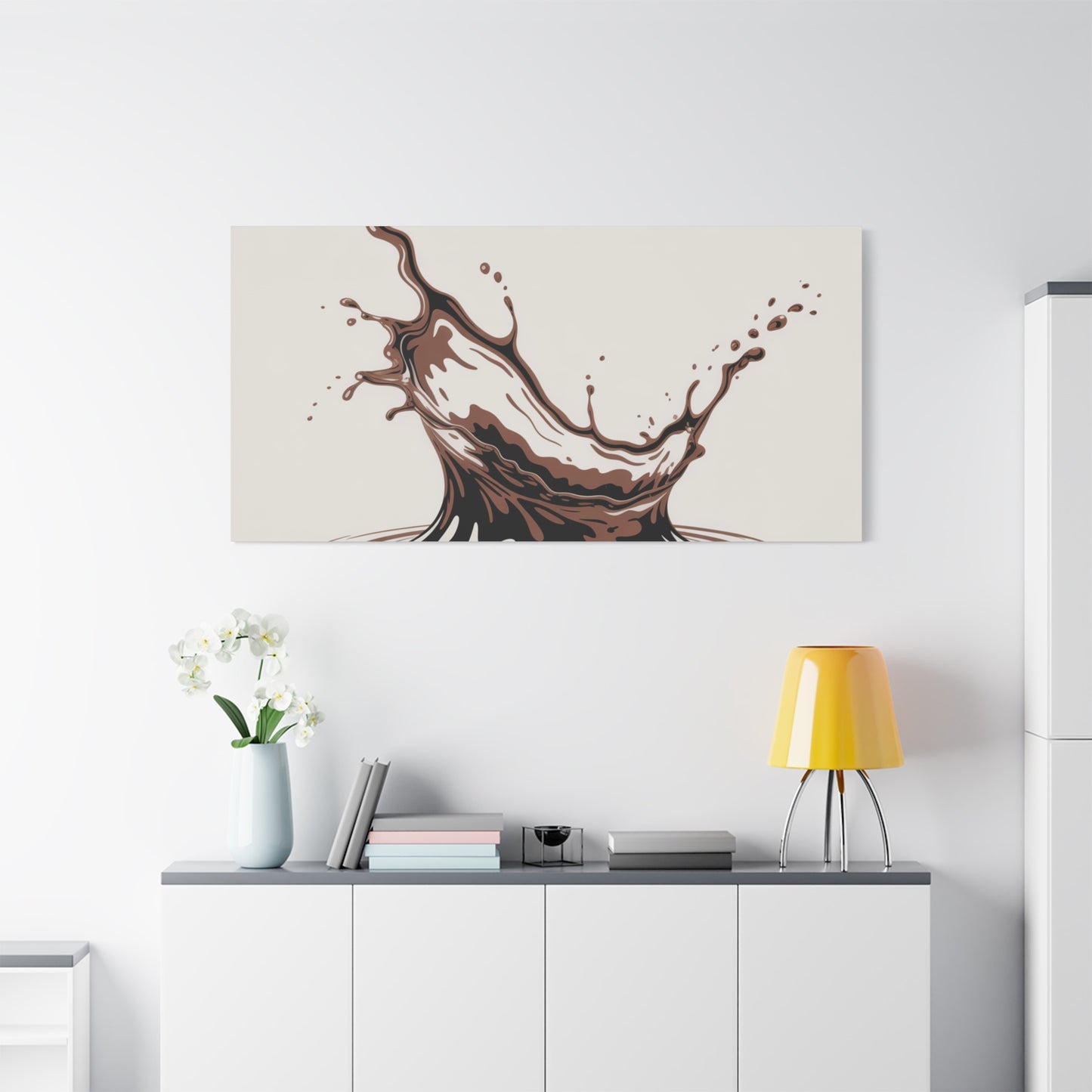 Chocolate Splash Matte Canvas Wall Art – Modern Kitchen Decor