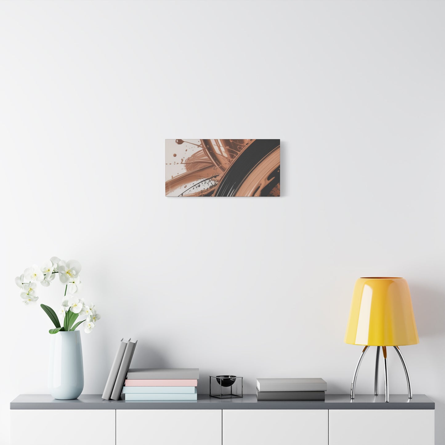 Abstract Brown Swirl Matte Canvas Wall Art (Stretched 1.25")