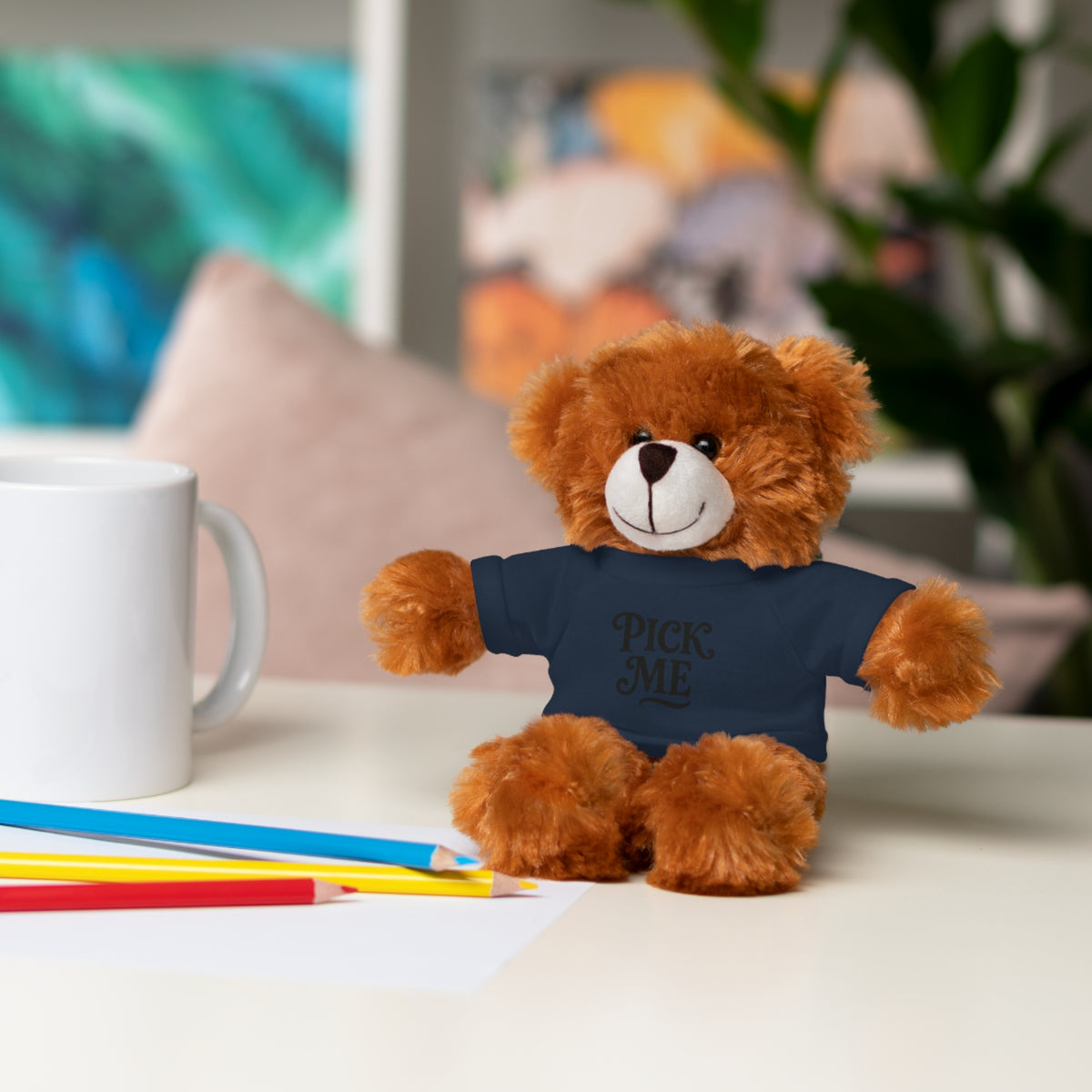 Pick Me Plush Bear with Tee — Cute Stuffed Animal Gift