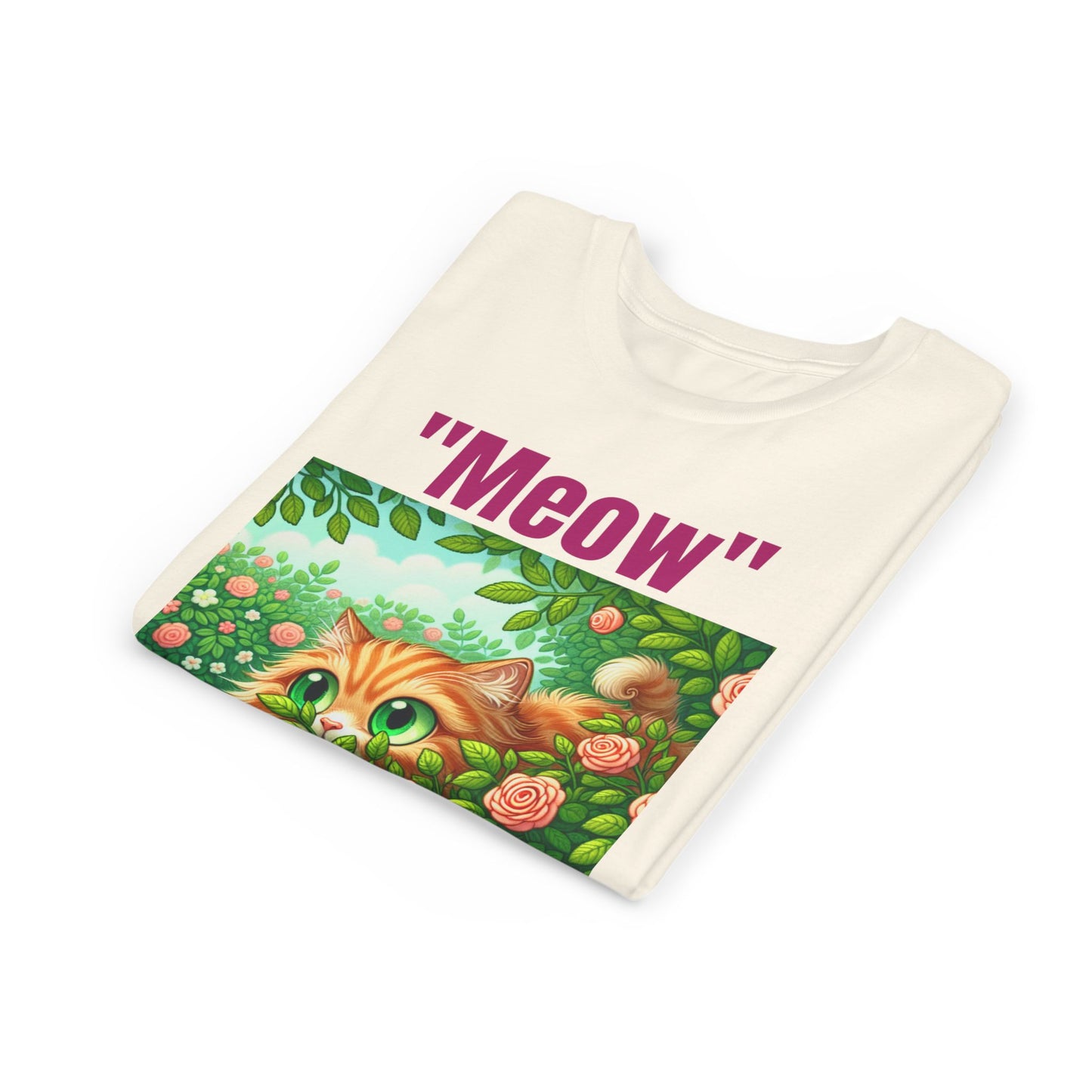 Meow Cat Youth Tee, Cute Kitten Shirt