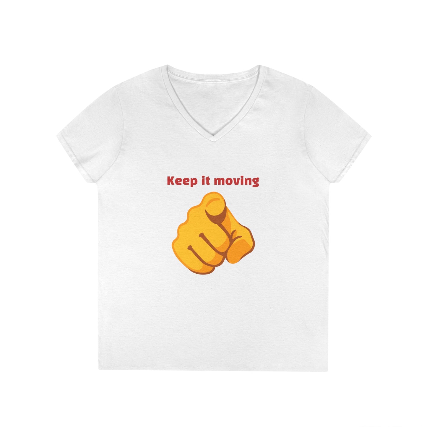 Motivational Ladies' V-Neck T-Shirt - Keep it Moving, Fitspiration Tee, Workout Shirt, Casual Wear, Gift for Fitness Enthusiasts