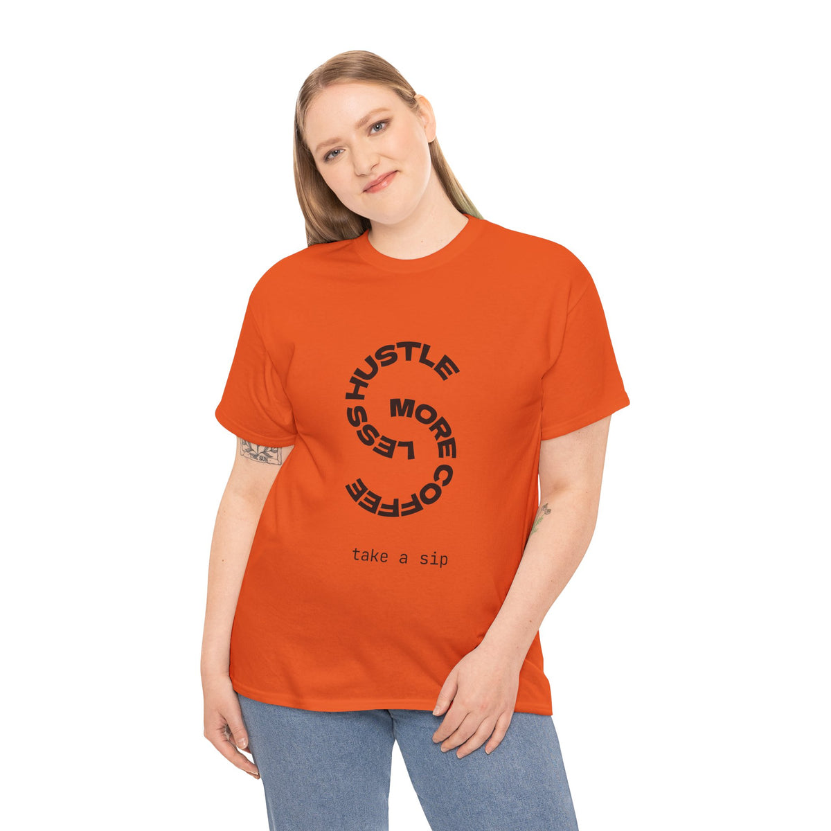 Coffee Hustle Tee — "Hustle More, Coffee Less" Minimal Graphic T-Shirt