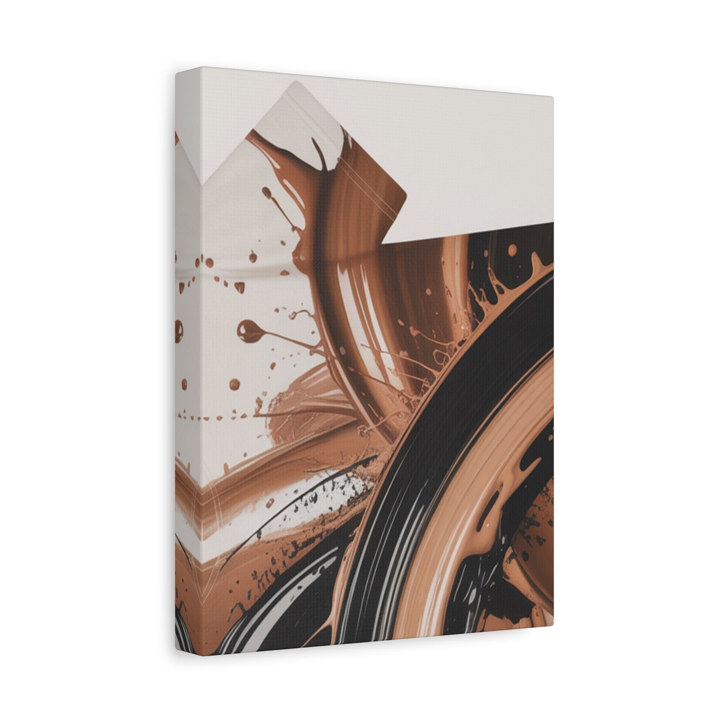 Abstract Brown Swirl Matte Canvas Wall Art (Stretched 1.25")