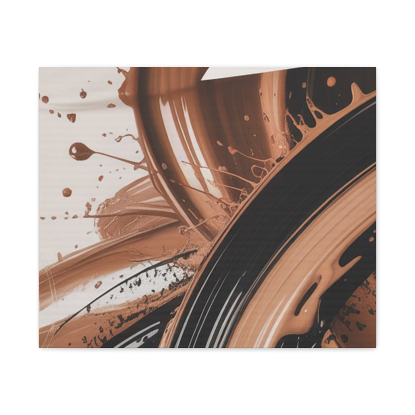 Abstract Brown Swirl Matte Canvas Wall Art (Stretched 1.25")