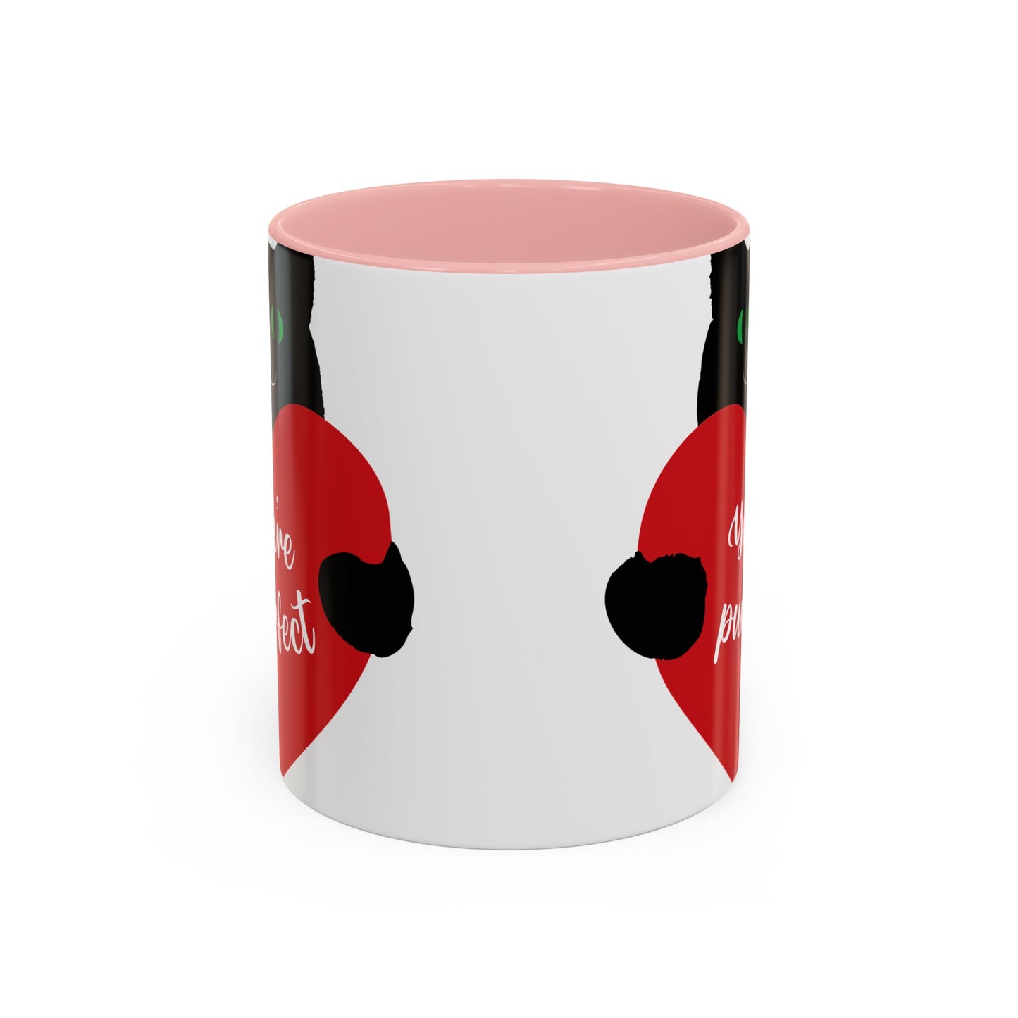 Purrfect Cat Heart Accent Coffee Mug – "You're Purrfect" 11/15oz