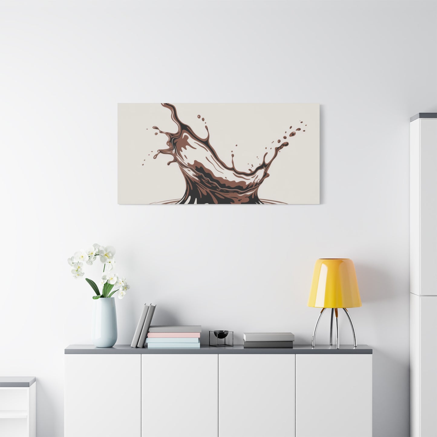 Chocolate Splash Matte Canvas Wall Art – Modern Kitchen Decor