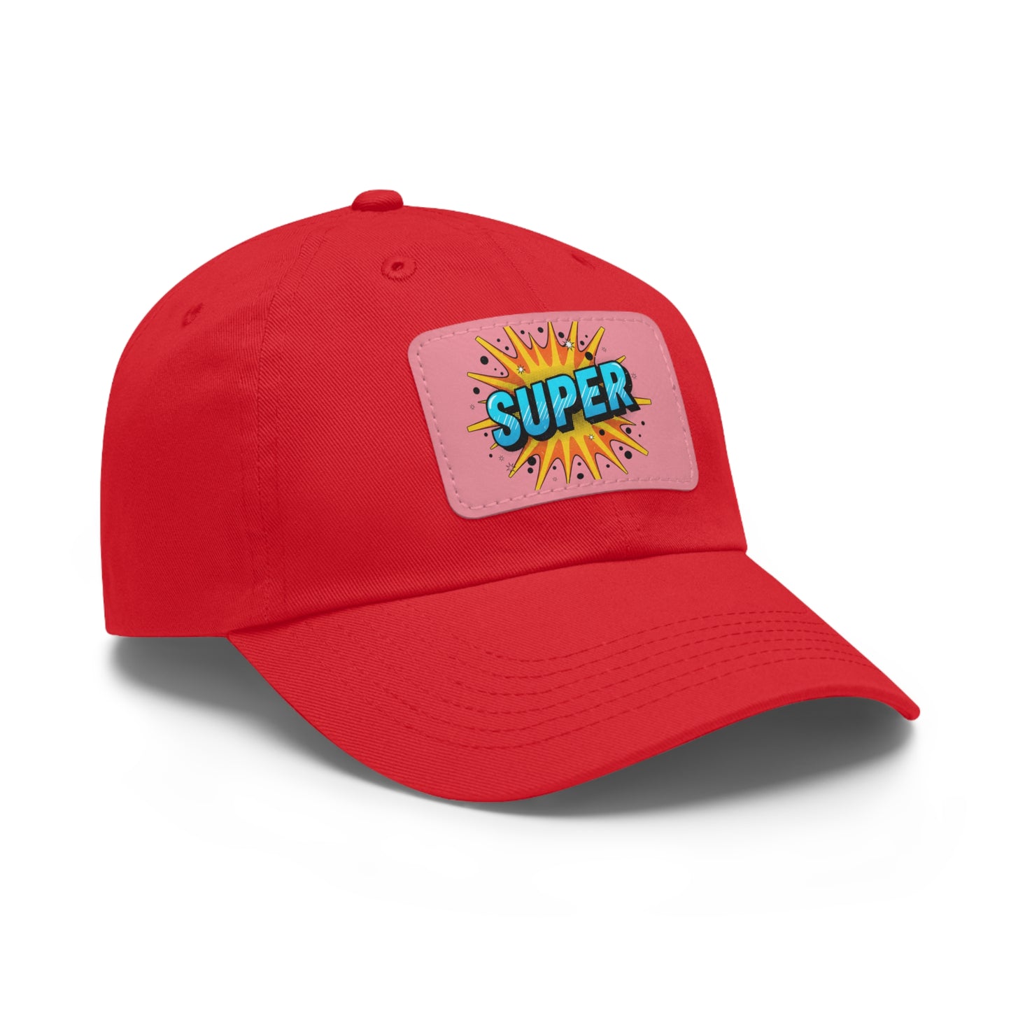 Super Dad Leather Patch Dad Hat — Embroidered 'SUPER' Cap