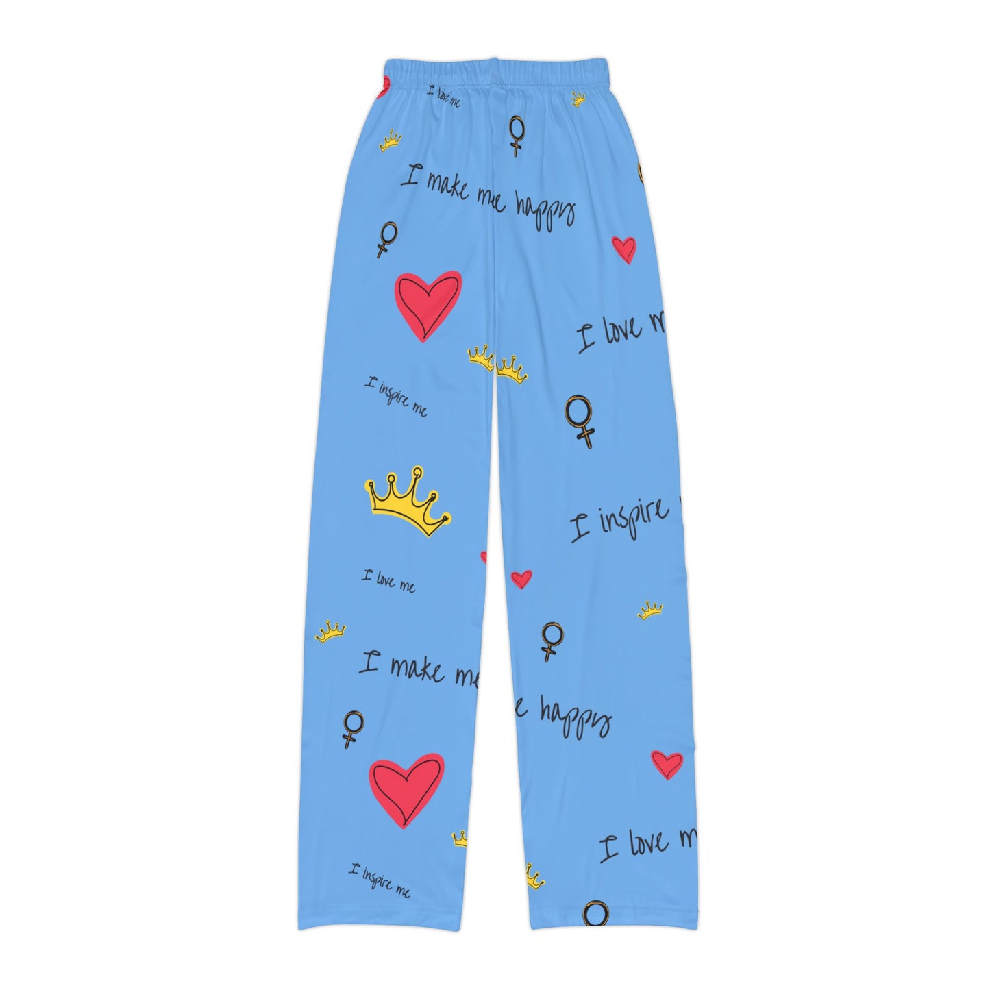 Kids Inspirational Lounge Pants, Cute Pajama Pants, Fun Sleepwear, Heart and Crown Designs, Gifts for Girls, Everyday Comfort