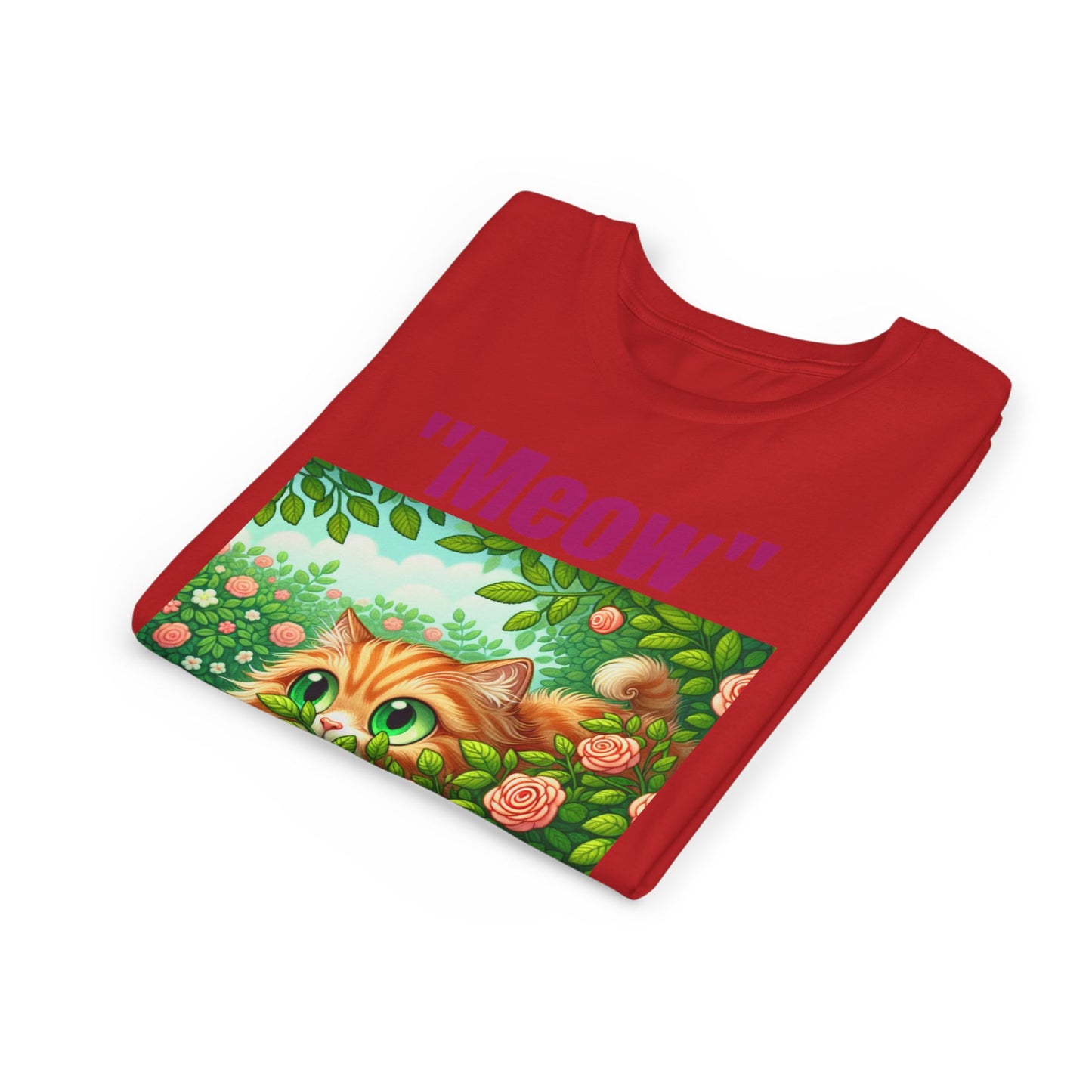 Meow Cat Youth Tee, Cute Kitten Shirt