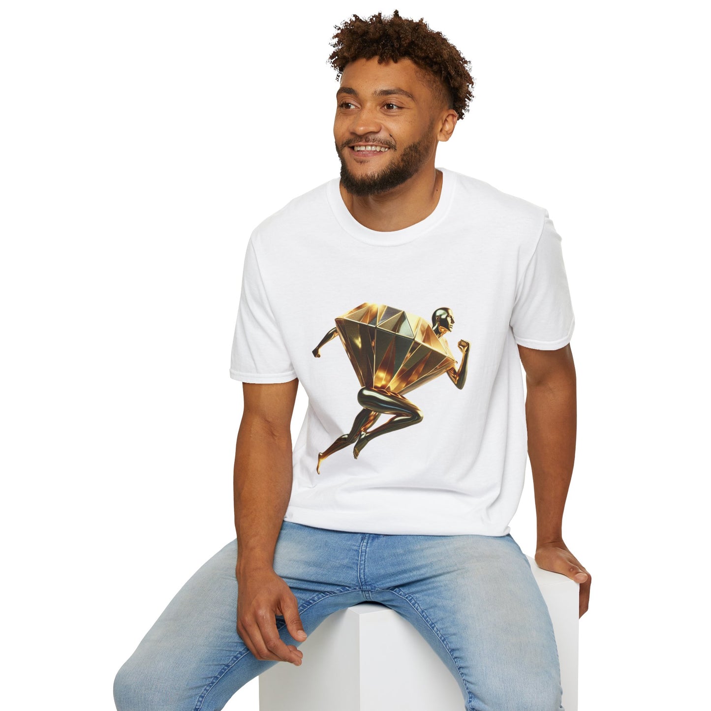 Diamond Runner Unisex Softstyle T-Shirt | Trendy Graphic Tee | Gift for Athletes, Birthday, Fitness Enthusiasts, Casual Wear, Art Lovers