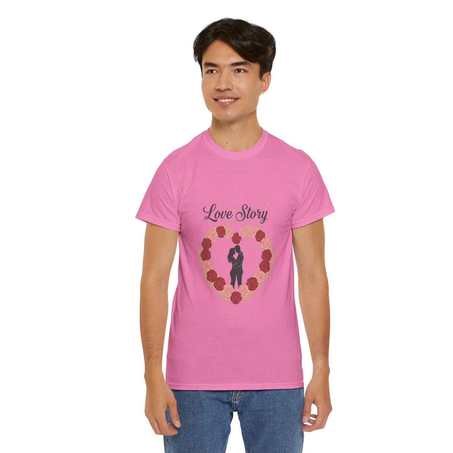 Love Story T-Shirt — 'Love Story' Floral Heart Romance Tee