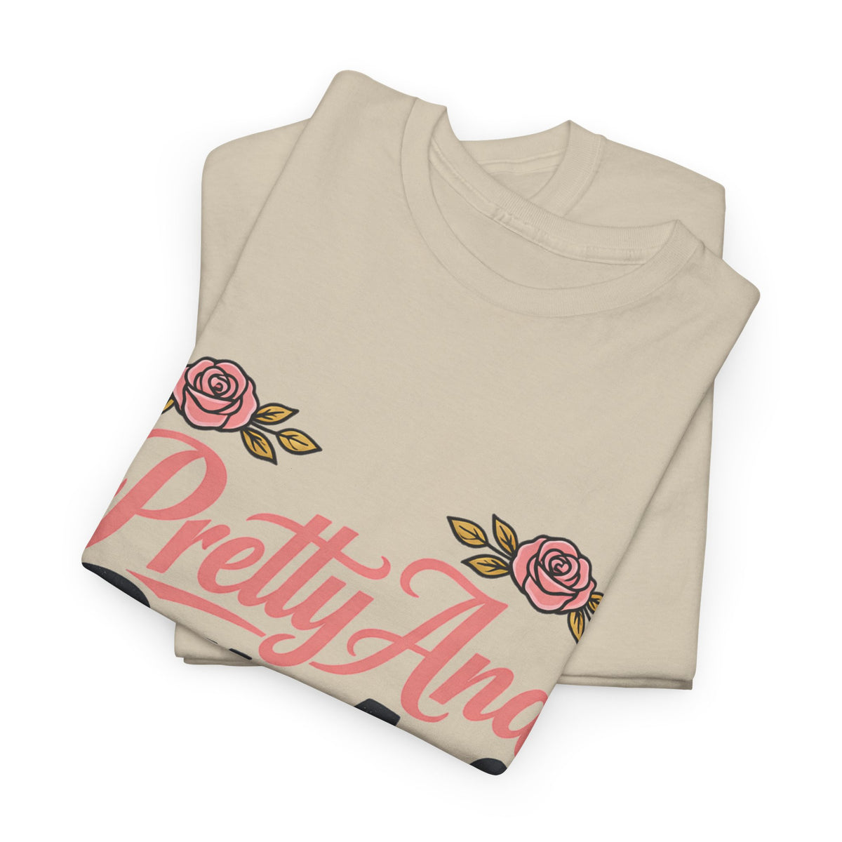 Pretty And Petty Asf Tee — Floral Retro Slogan T‑Shirt