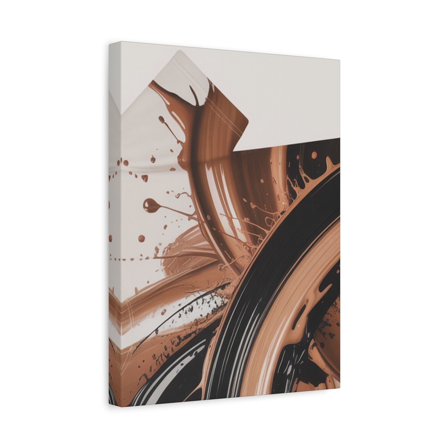 Abstract Brown Swirl Matte Canvas Wall Art (Stretched 1.25")