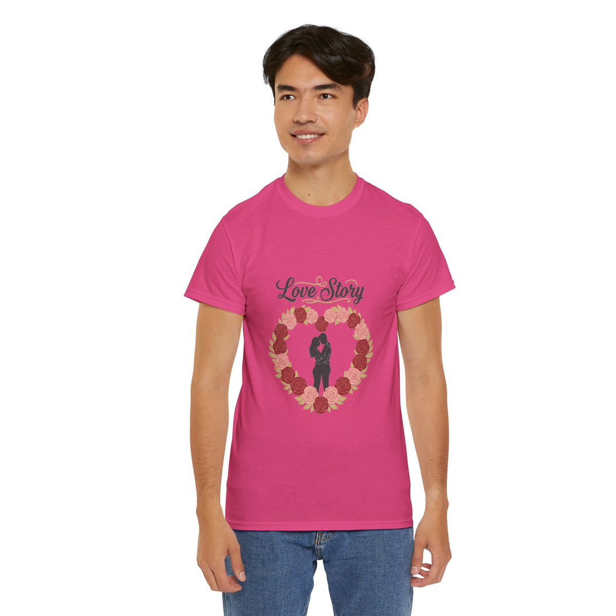 Love Story T-Shirt — 'Love Story' Floral Heart Romance Tee