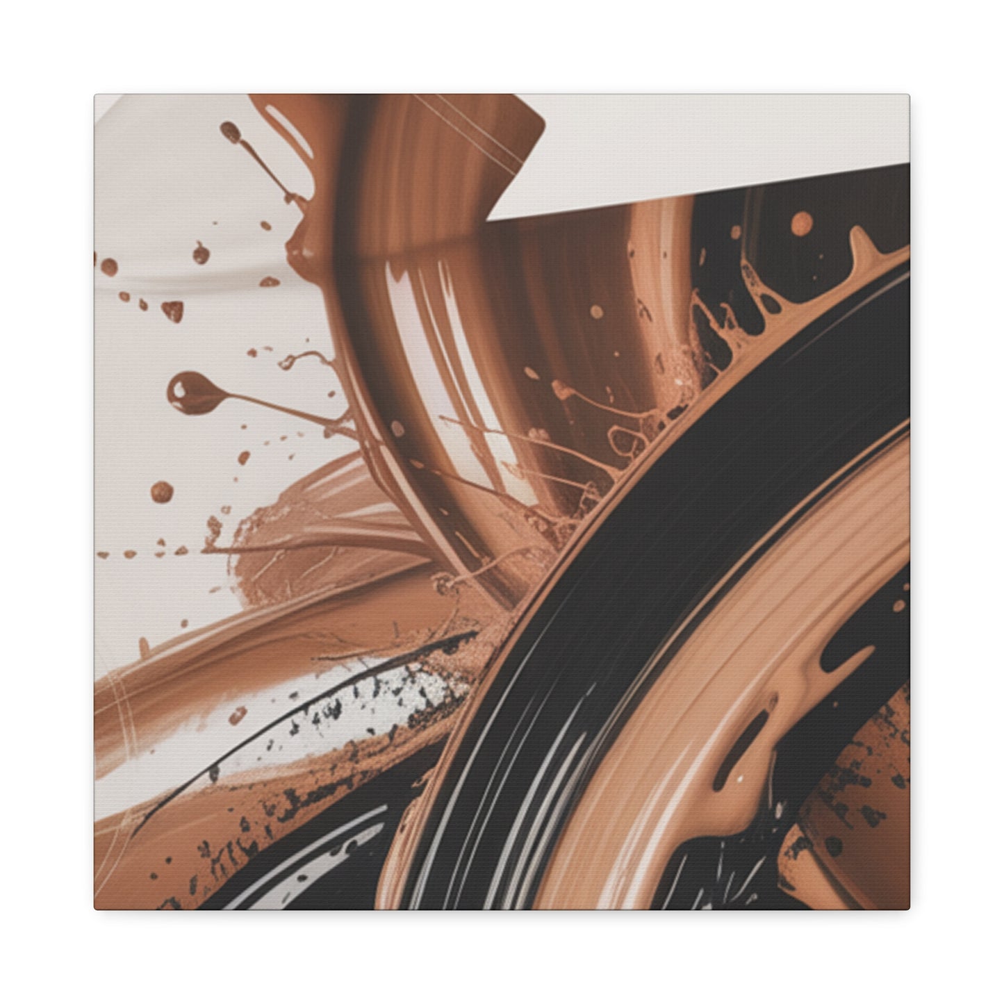 Abstract Brown Swirl Matte Canvas Wall Art (Stretched 1.25")