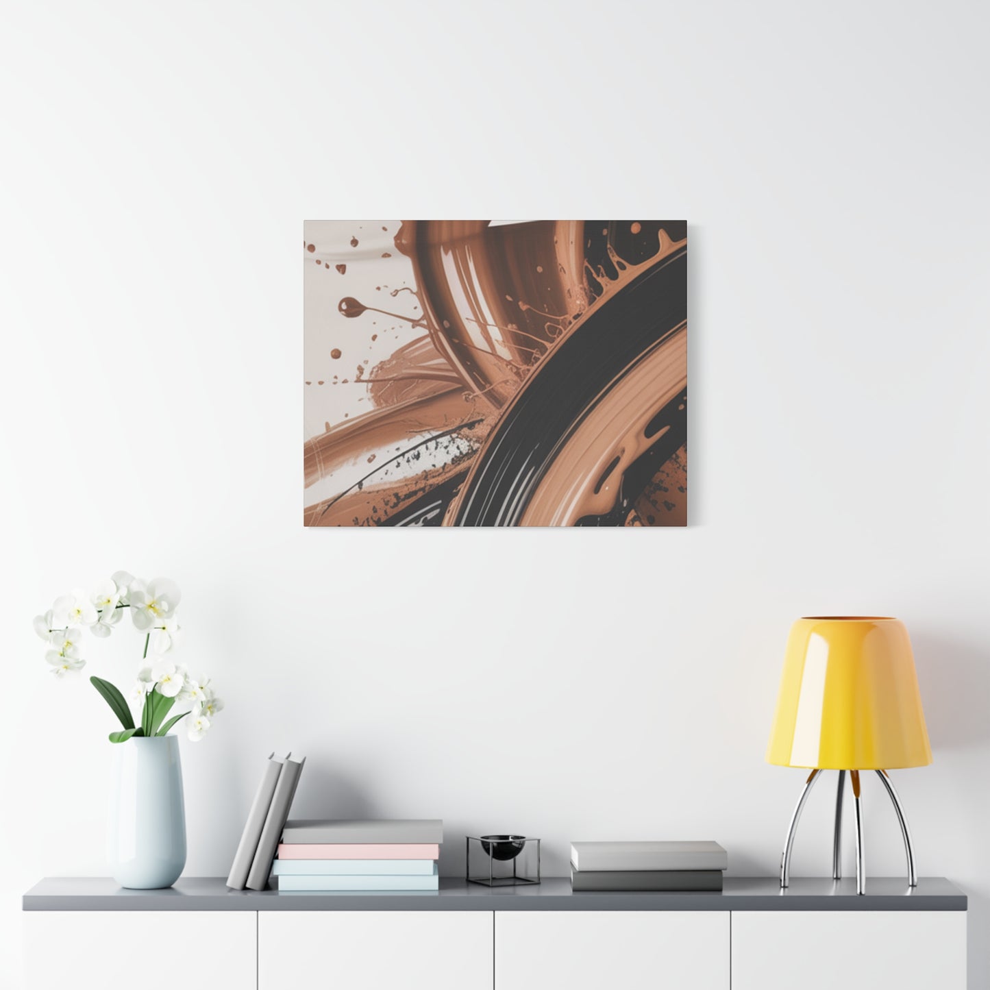 Abstract Brown Swirl Matte Canvas Wall Art (Stretched 1.25")