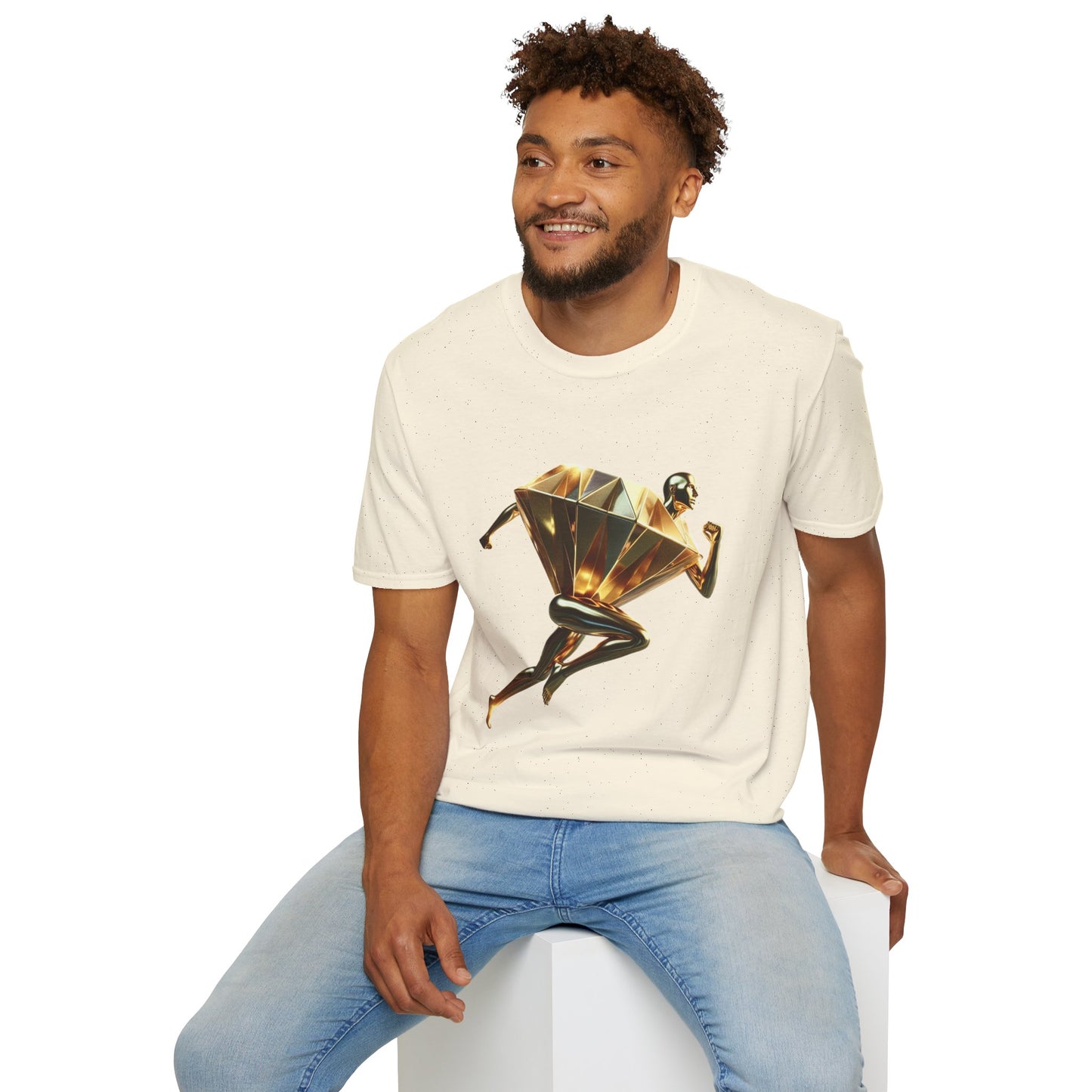 Diamond Runner Unisex Softstyle T-Shirt | Trendy Graphic Tee | Gift for Athletes, Birthday, Fitness Enthusiasts, Casual Wear, Art Lovers