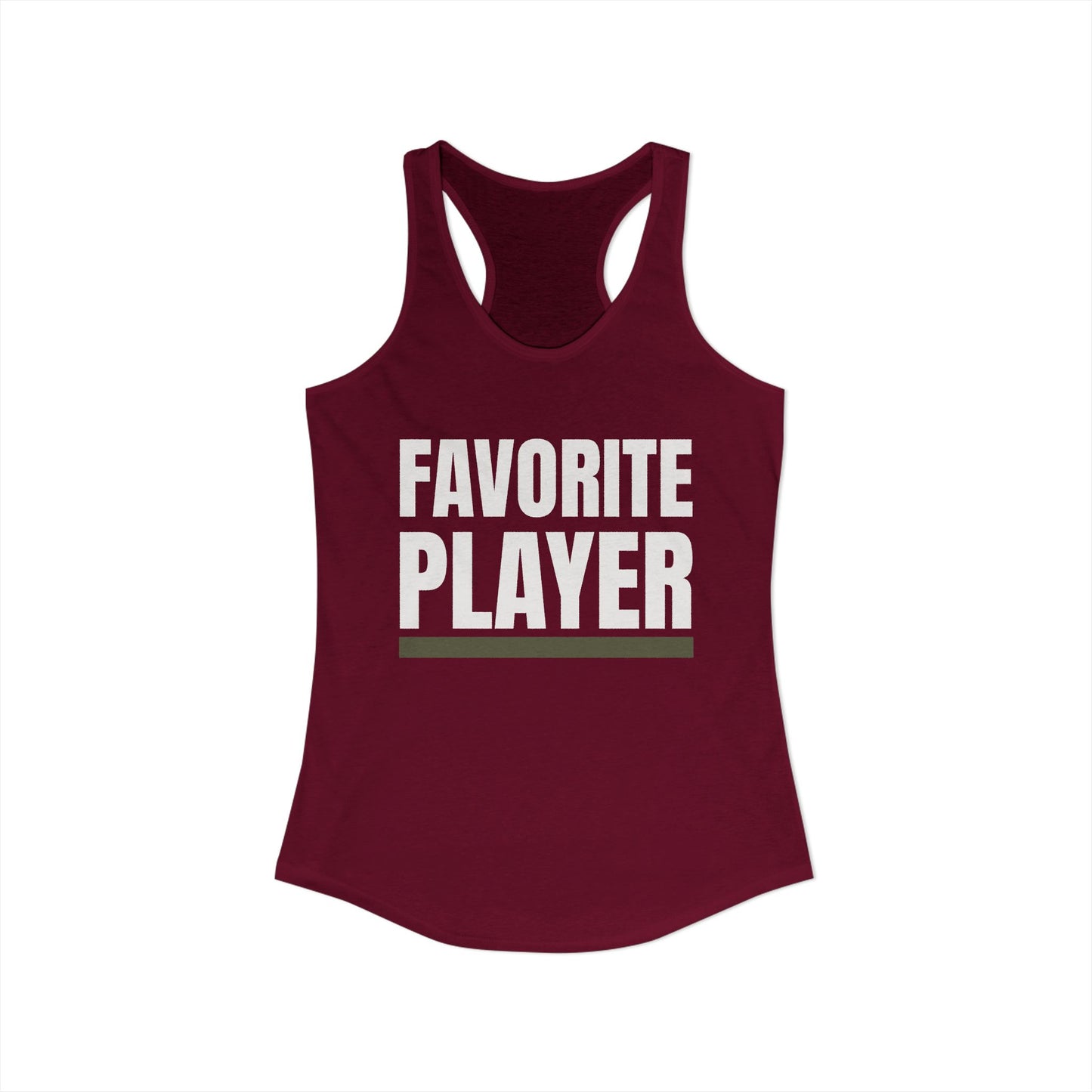 Favorite Player Women's Racerback Tank, Sports Apparel, Workout Top, Gift for Athletes, Summer Fashion, Team Spirit Gear