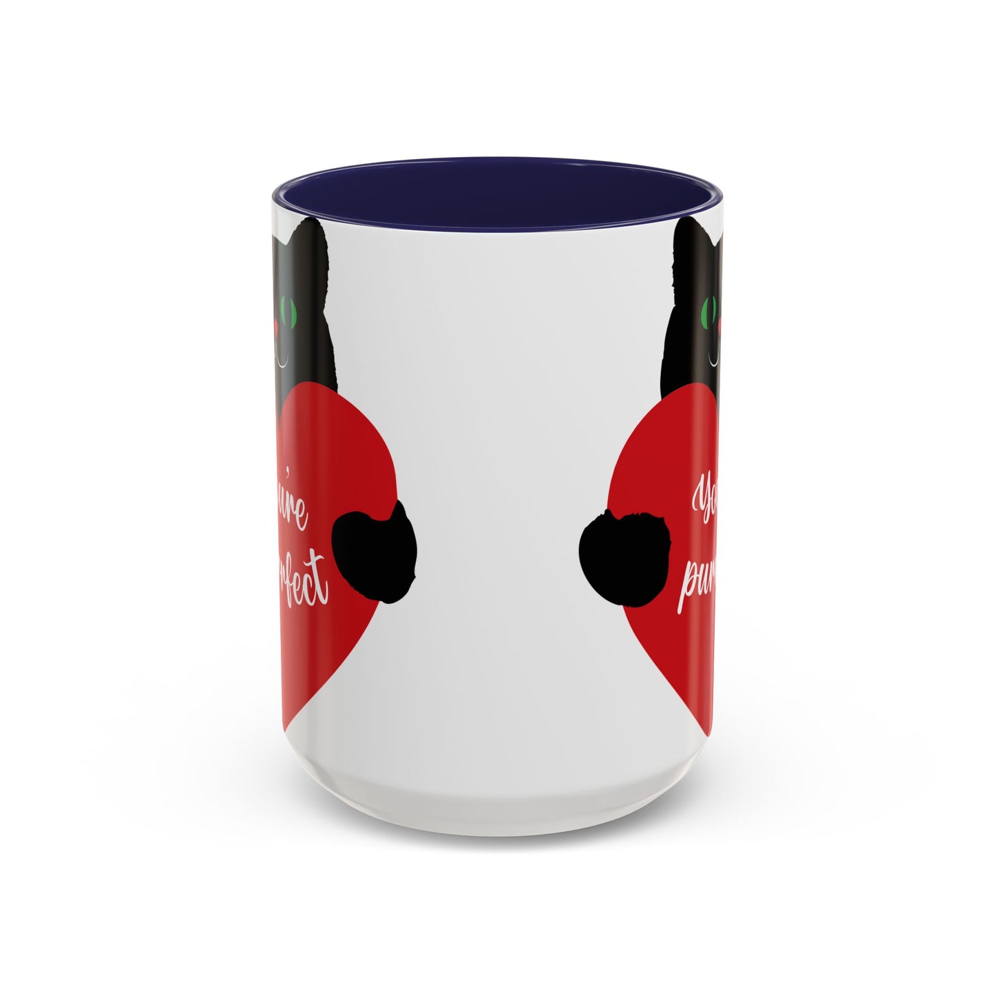 Purrfect Cat Heart Accent Coffee Mug – "You're Purrfect" 11/15oz