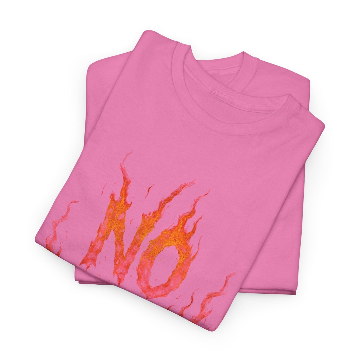 Graphic Tee — 'No Regrets' / 'Proof of Survival' Flame Text Shirt