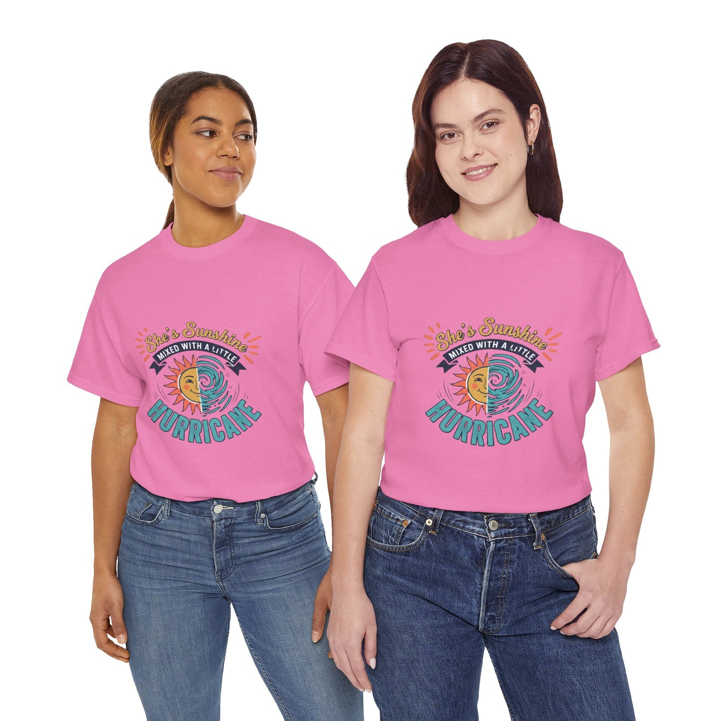 Sun & Sea Hurricane Graphic Tee – Retro Split Sun Wave Design